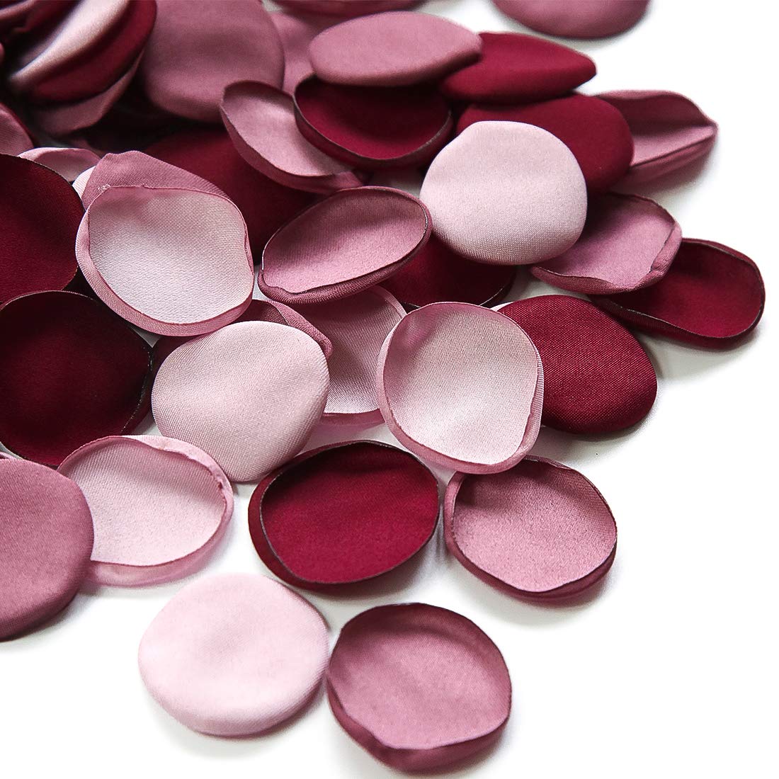 Floroom 300Pcs Silk Rose Petals Burgundy Maroon Mauve Artificial Flower Petals For Wedding Flower Girl Basket Aisle Scatter Tabl