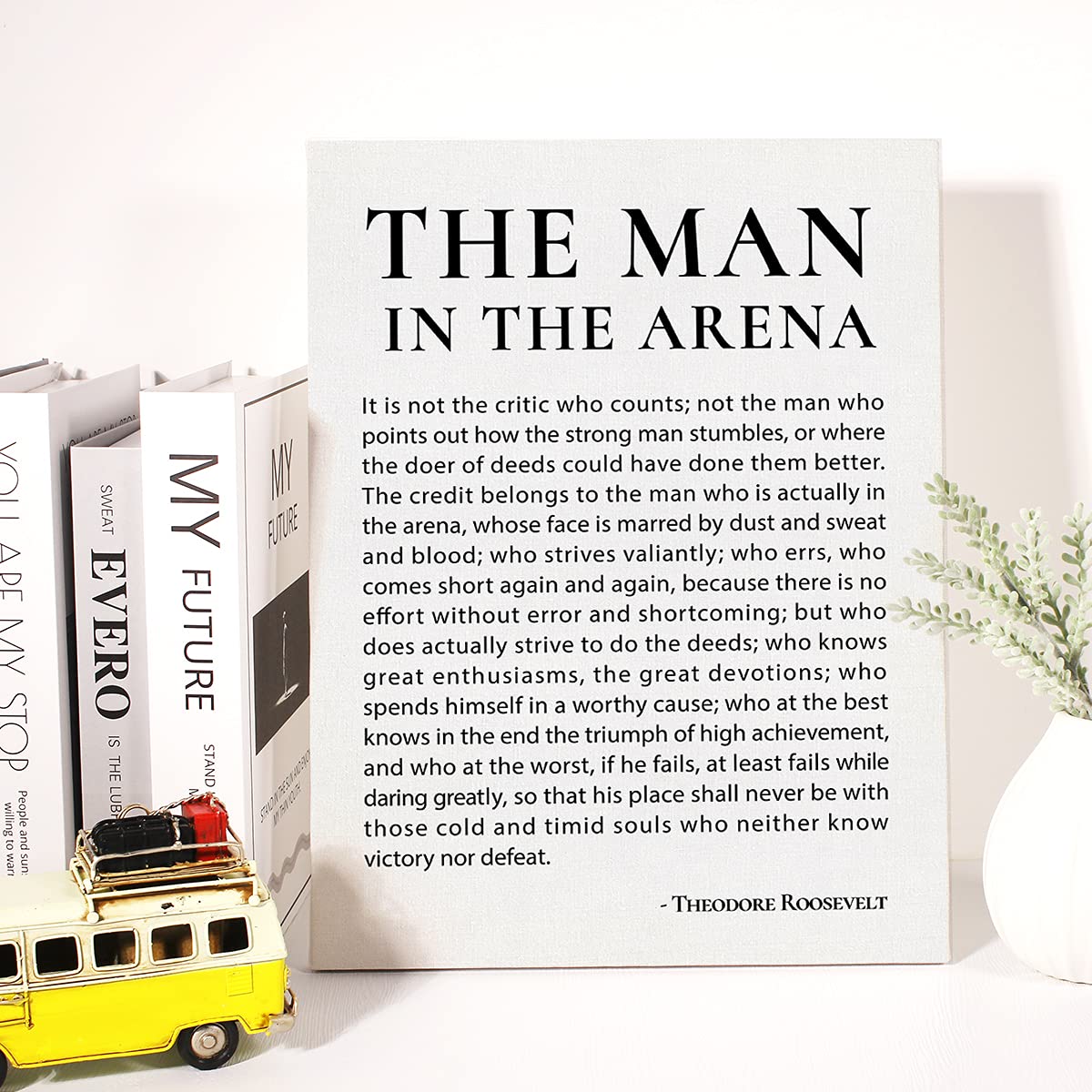 Inspirational Canvas Wall Art Motivational The Man In The Arena Quote Canvas Print Positive Speech Quotes Canvas Painting Office