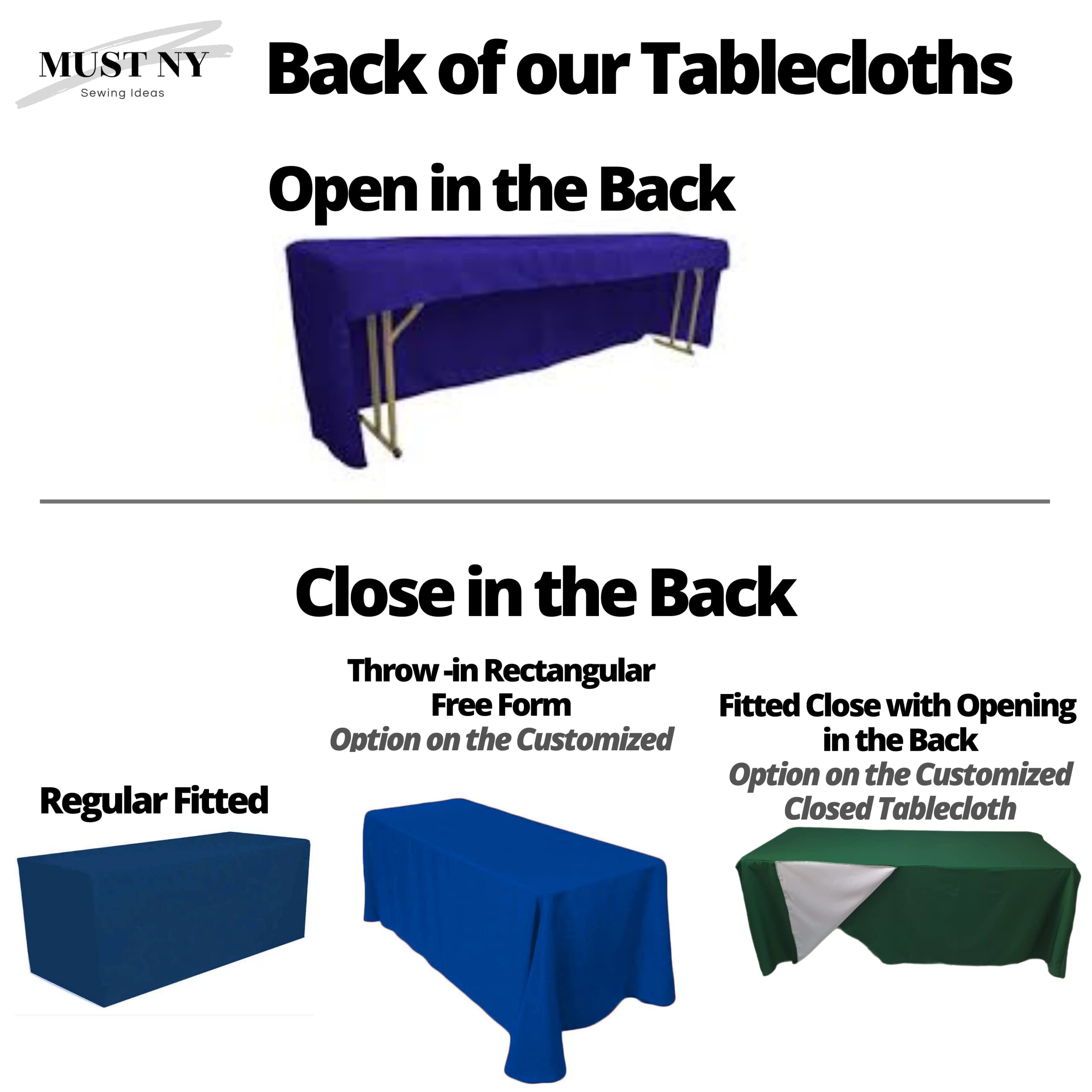 Personalized Customized with Logo Table Cloth 4FT 6 FT 8 FT Table for Tradeshow Events Birthday Wedding Anniversary Tradeshow Mantel Personalizado (Rectangle 4FT 24'' x 48'' x 30'' No Pleats no Back)
