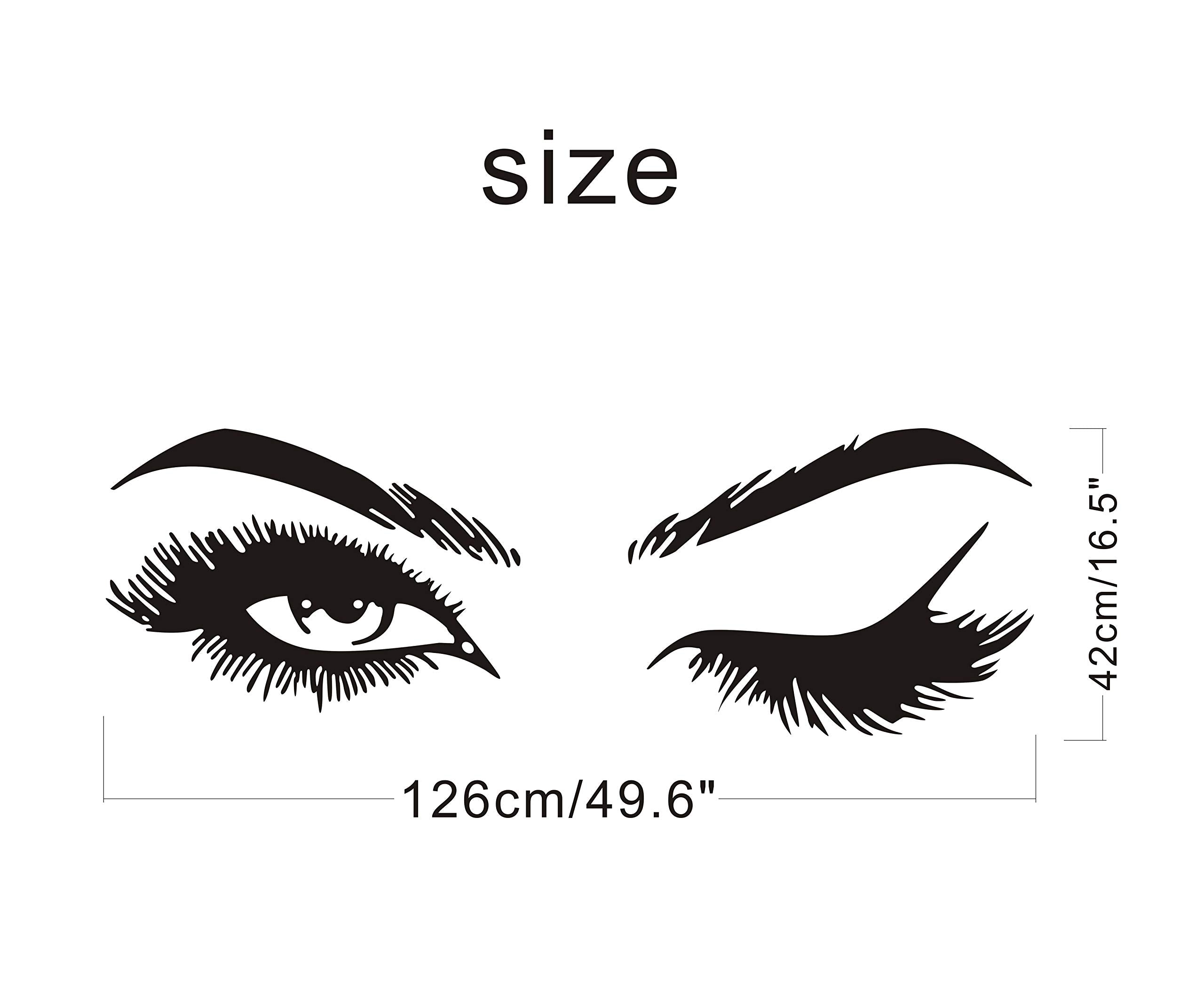Fashionista Girl Wink Wall Decal With Beautiful Charming Eyelashes, Easy Peel And Stick Woman Mural Vinyl Art Decor For Living R