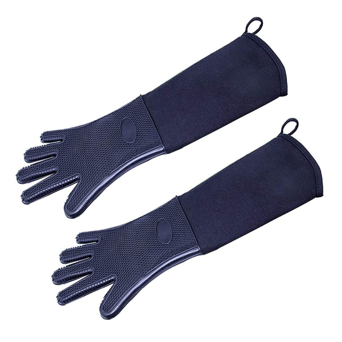 Extra Long Professional Oven Mitts, Non-Slip Silicone Grip Heat Resistant, 1 Pair,19.7'' Length,Up To 572? For Bbq Cooking Bakin