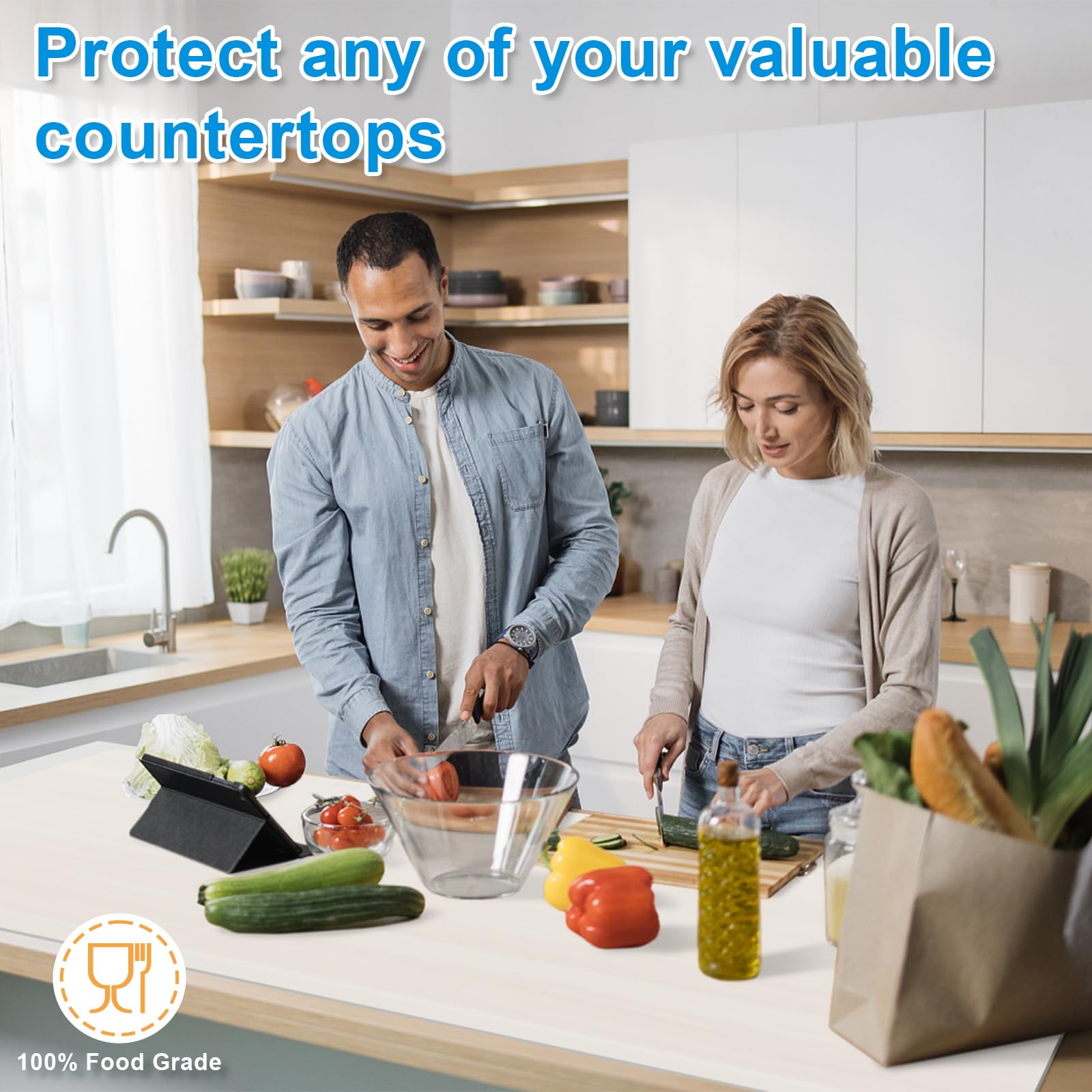 Aechy Silicone Mats For Kitchen Counter 47''X23.6''X0.08   , Largest Heat Resistant Mat Shipped Rolled Up Kitchen Island Silicon