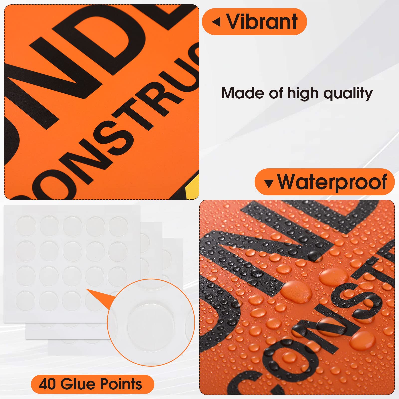 Faccito 12 Pcs Construction Party Decorations Construction Signs Traffic Road Signs Classroom Decors for Back to School Classroo