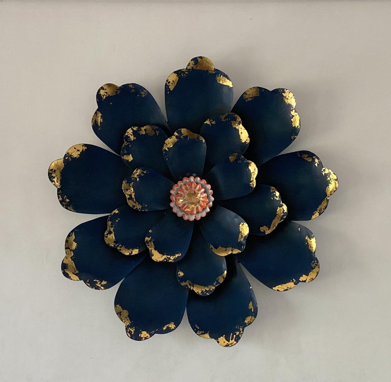 Qtrelo Wall decor Flower design metal art wall hanging multicolor for living room, bedroom, hallway, hotel and restaurant (45 * 