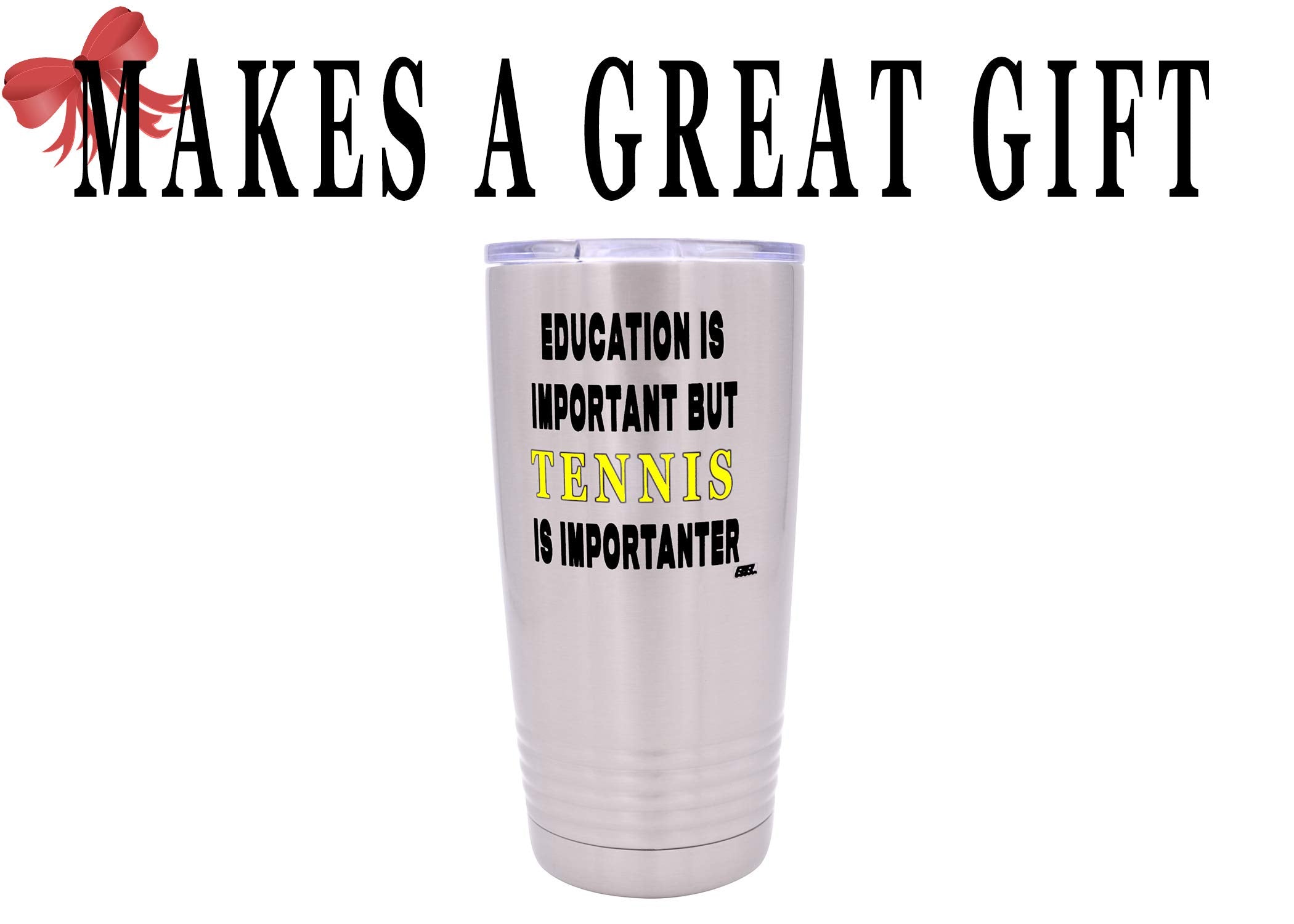 Rogue River Tactical Funny Tennis Player 20 Oz. Travel Tumbler Mug Cup W/Lid Education Important Gift Idea