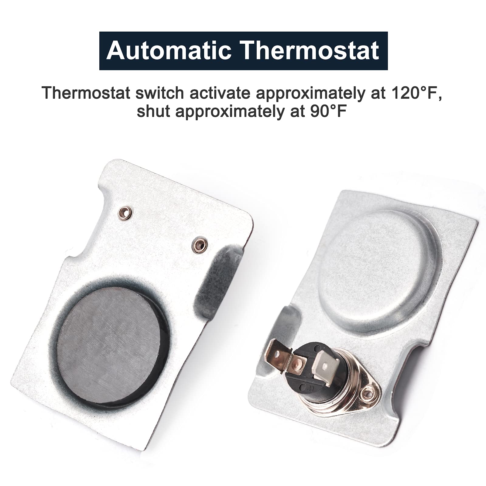 Hiorucet Gas Fireplace Thermostat Switch - Auto Temperature Sensor, 120°F On/90°F Off, Compatible with Heat N Glo, Heatilator, Regency, Desa