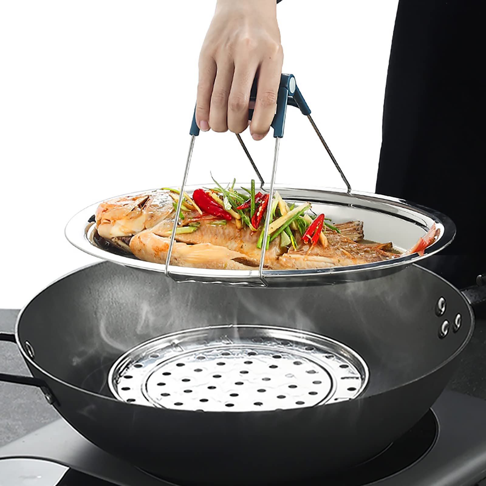 Suwimut 6 Pack Stainless Steel Oval Platter, Heavy Duty Mirror Polish Large Sizzling Platter Serving Tray Fish Plate For Steamin