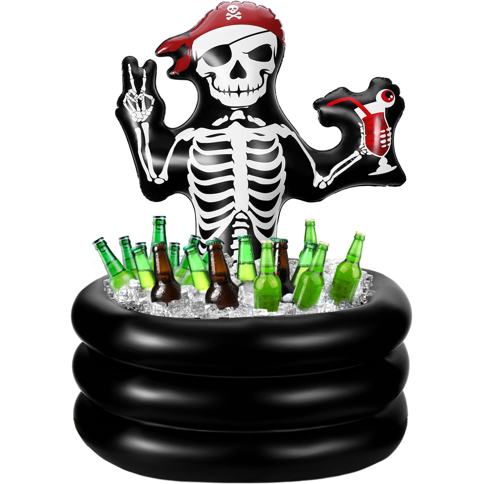 Bencailor Summer Flamingo Party Decoration Flamingo Inflatable Cooler Blow up Drink Cooler Reusable Floating Ice Chest for Summe