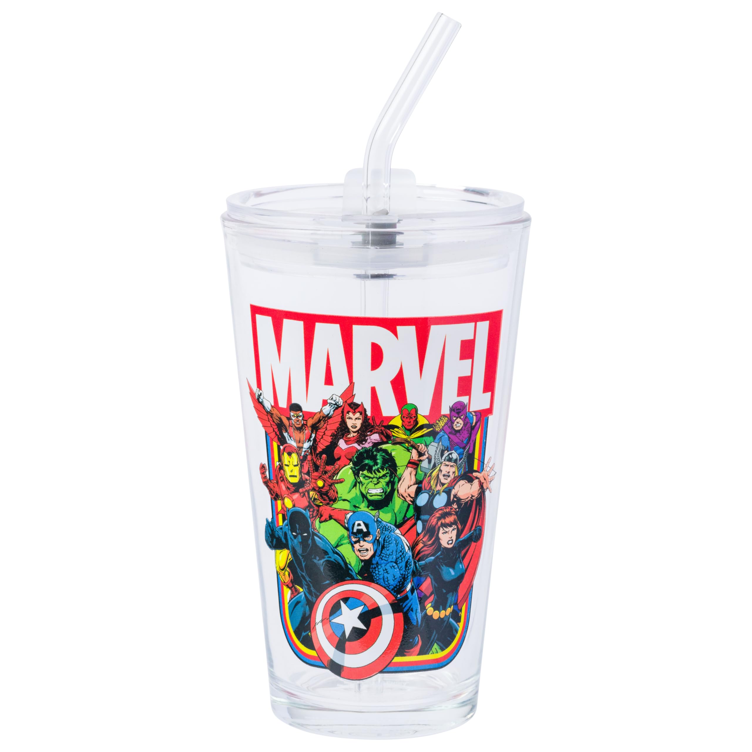 Silver Buffalo Marvel Avengers Featuring Iron Man, Hulk, Captain America, Thor, Black Widow, Black Panther, Scarlet Witch, Visio