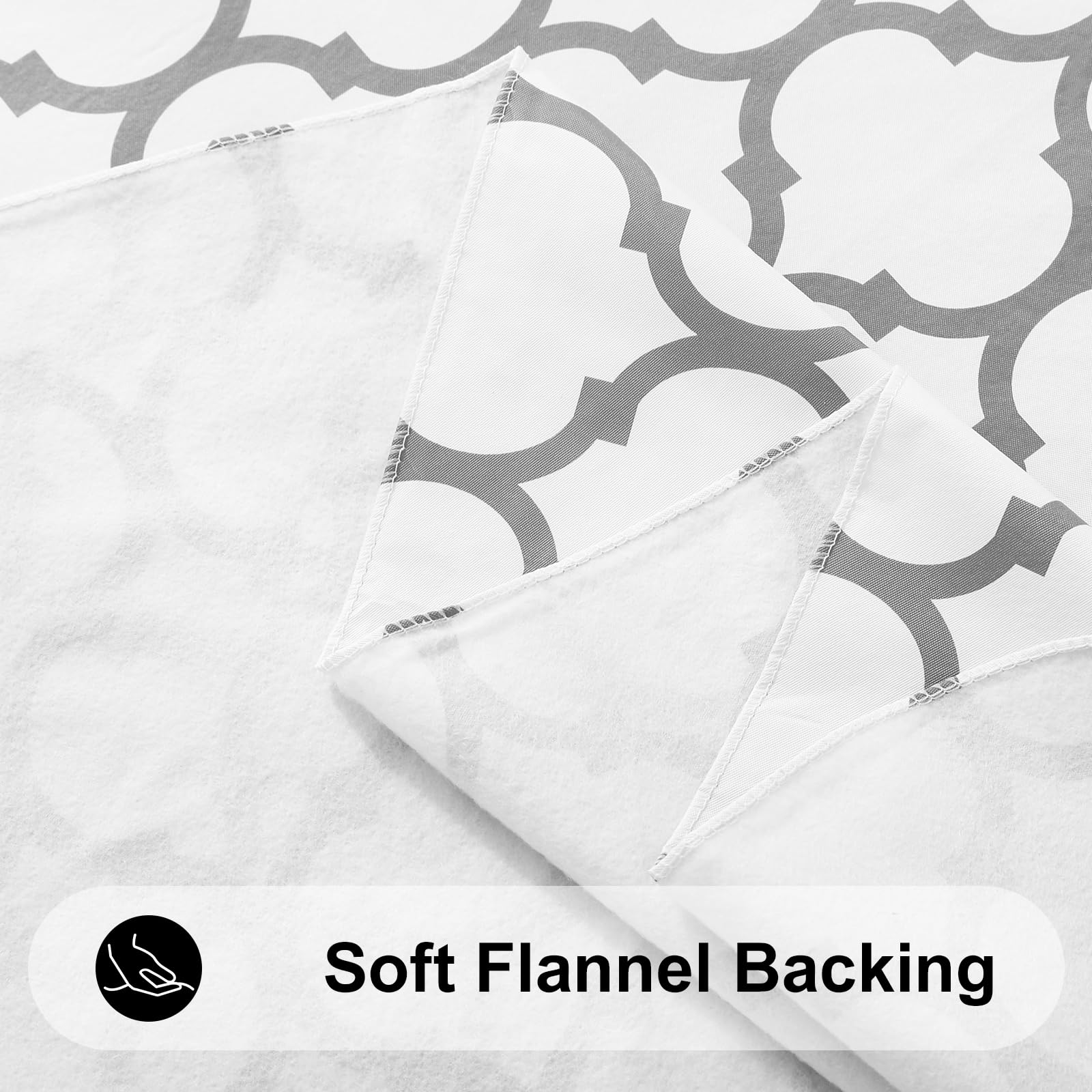 Smiry Round Plastic Table Cloth, Waterproof Vinyl Tablecloth With Flannel Backing For Round Tables, Wipeable Spillproof Tableclo