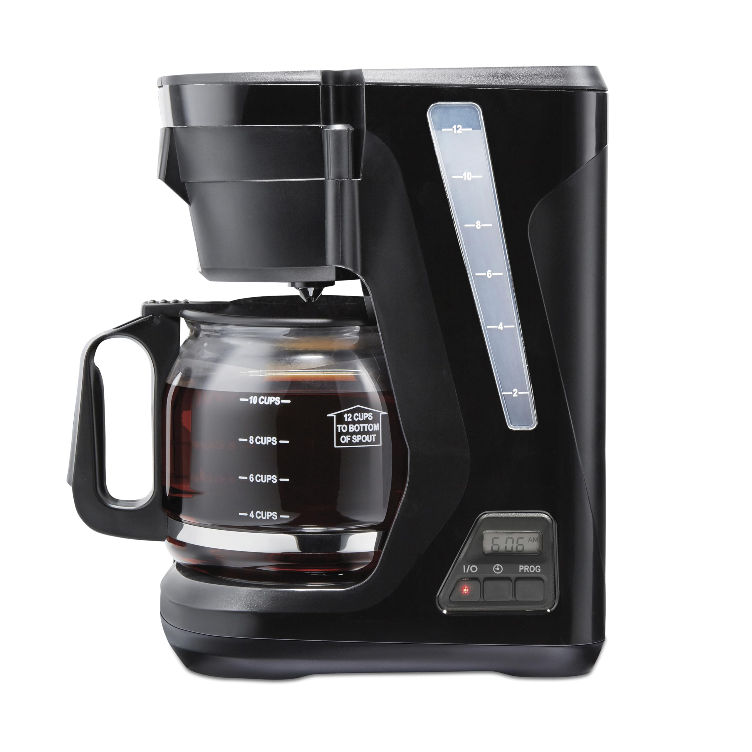 Proctor Silex Frontfill Drip Coffee Maker, Digital & Programmable, 12 Cup Glass Carafe, Black And Silver (43685Ps)