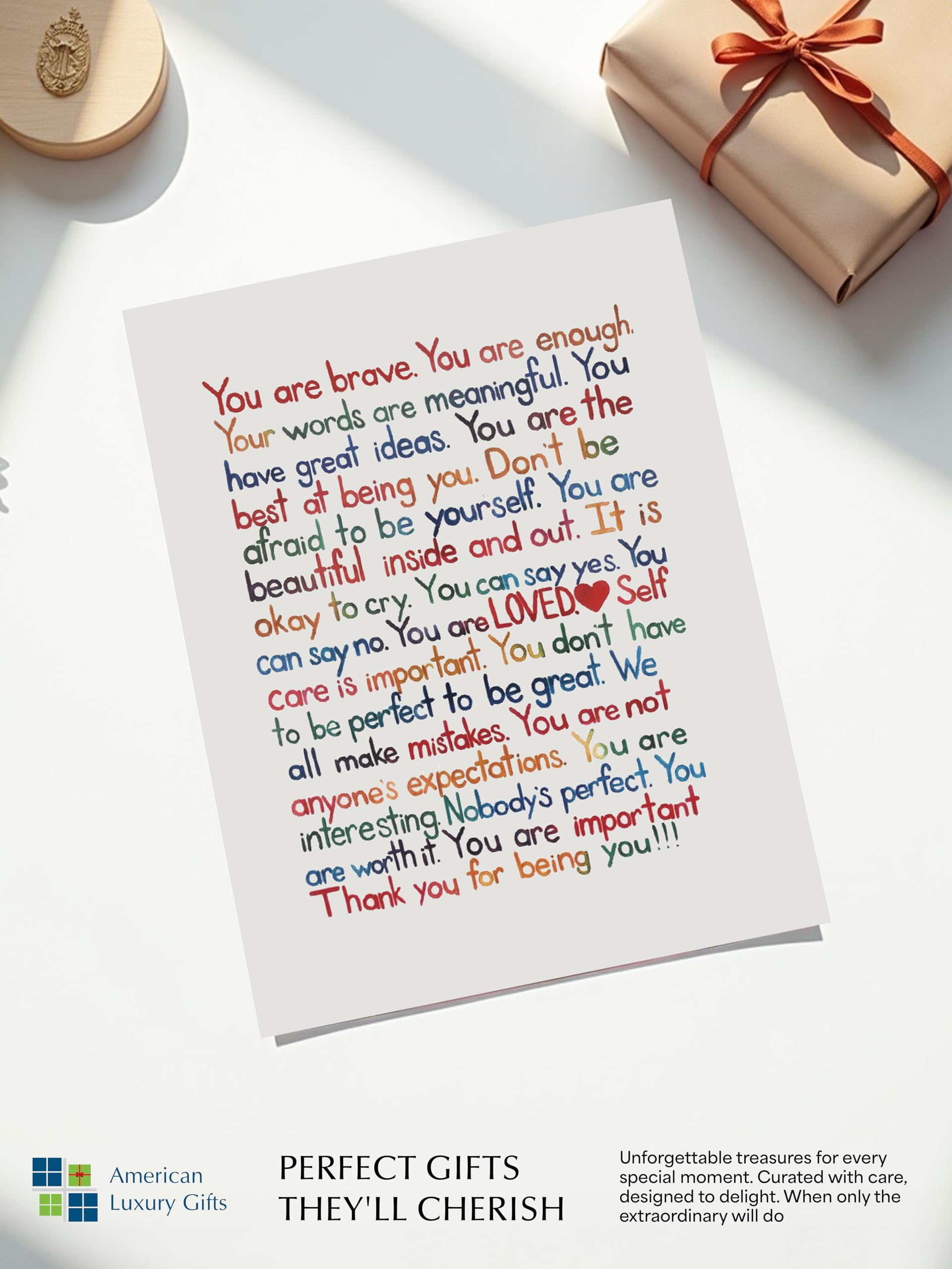 You are Brave Enough- Inspirational Wall Art Print  Motivational Wall Decor For Bedroom Decor  Home Decor  Office Decor  School & Room Decor Aesthetic  Unframed Positive Affirmations Wall Print- 8x10''