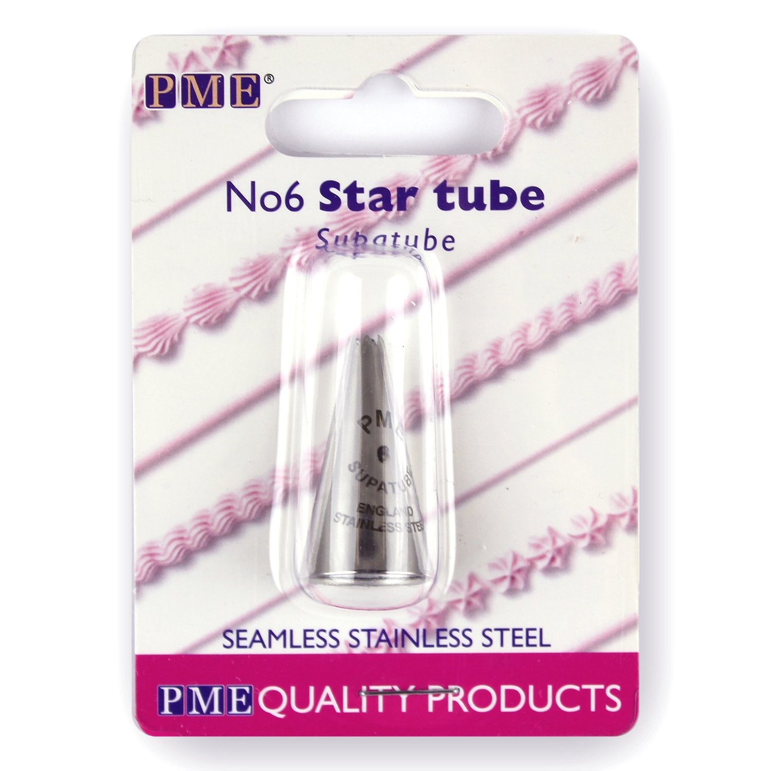 Pme, Decorating Tip, No. 6 Seamless Stainless Steel Medium Star Supatube