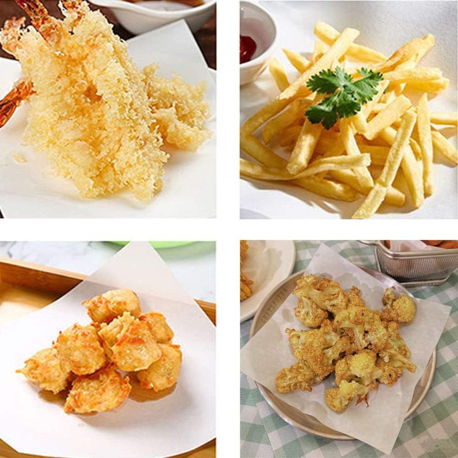 Anchara Butter Paper Sheet Baking & Cooking Paper Baking, Cooking, Wrapping Paper Sheet, Off White (Size 9.5 X 9.5 Inch) (Pack O