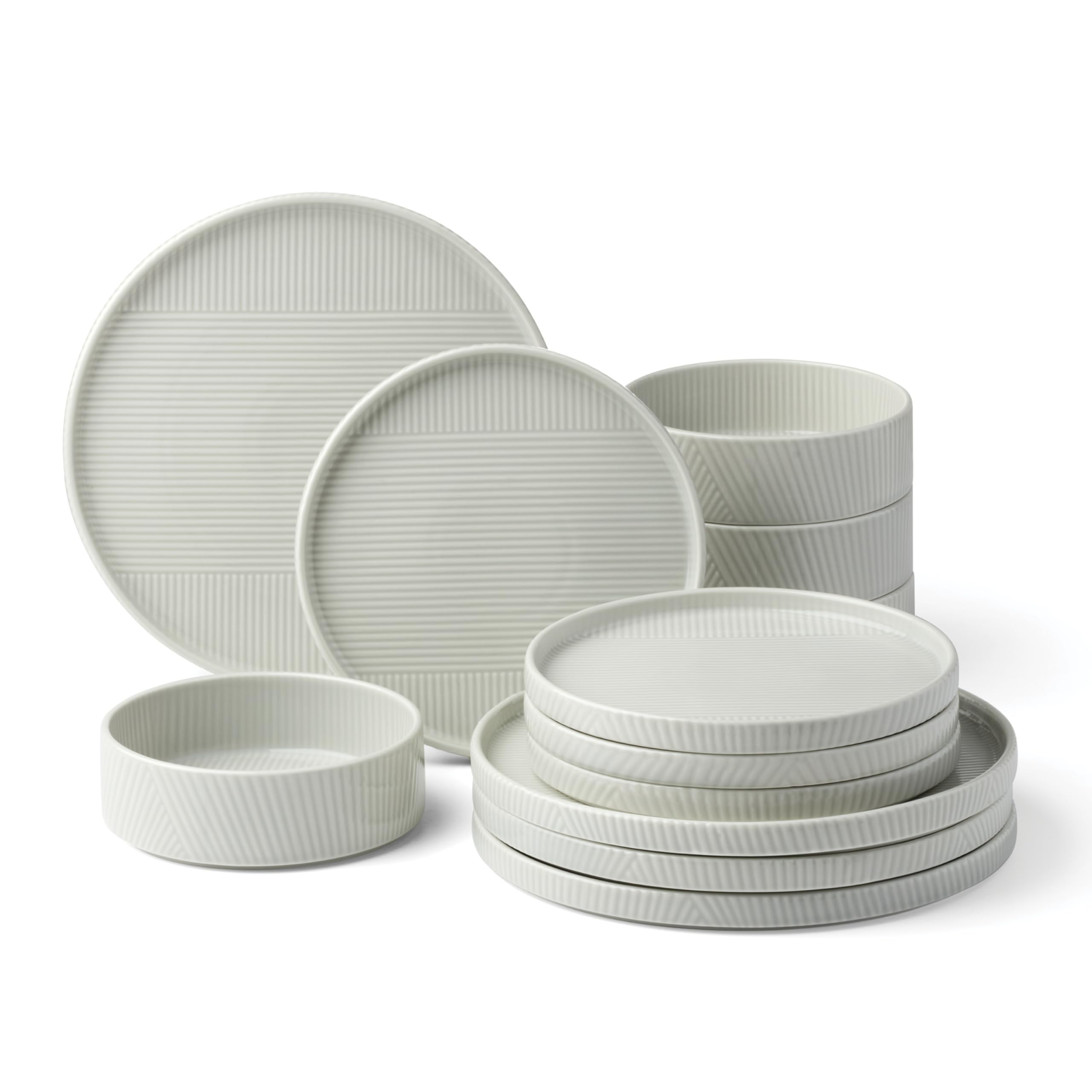 Lenox 897799 Modulus 12-Piece Dinnerware Set, Vapor