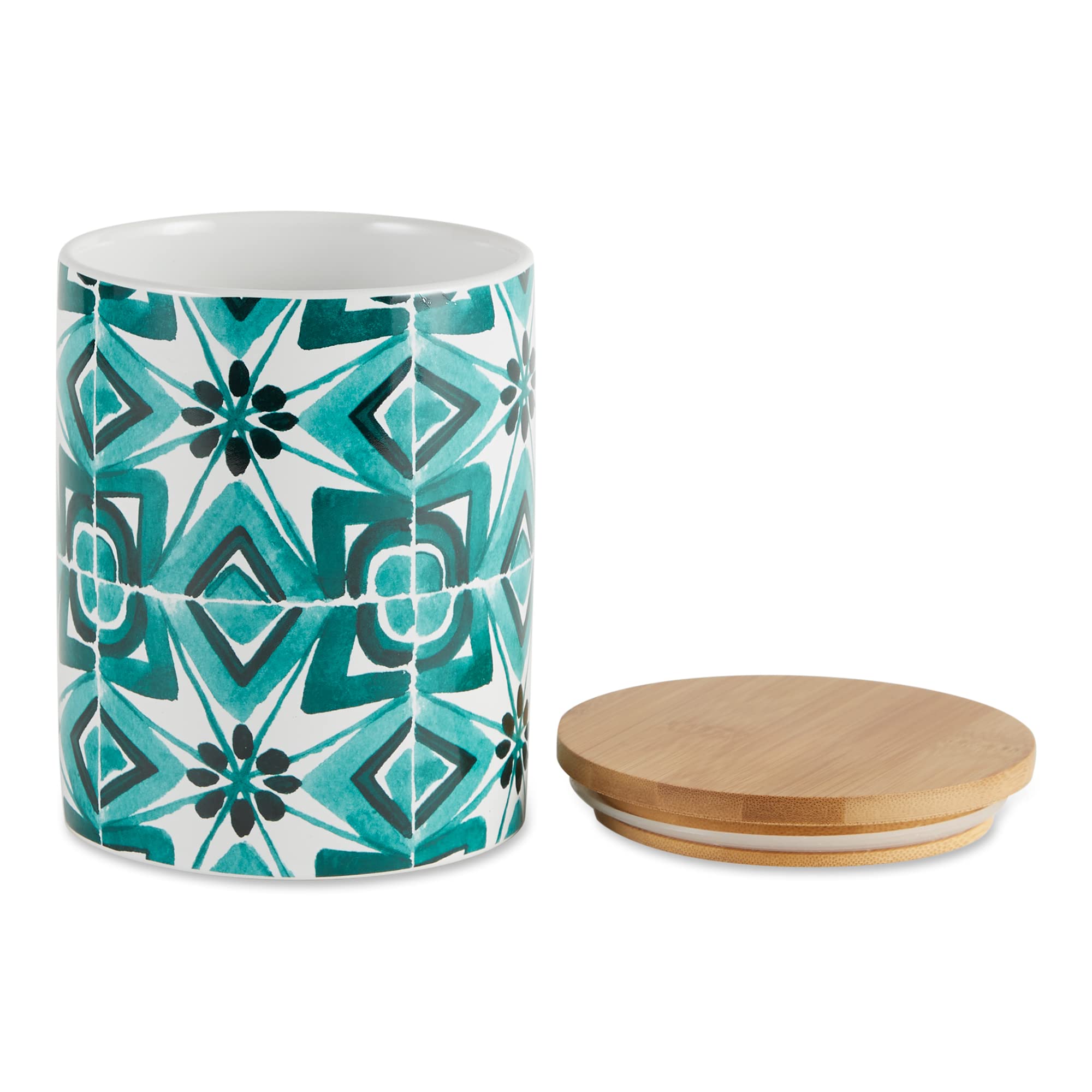 TEAL TILE CERAMIC CANISTER SET/3