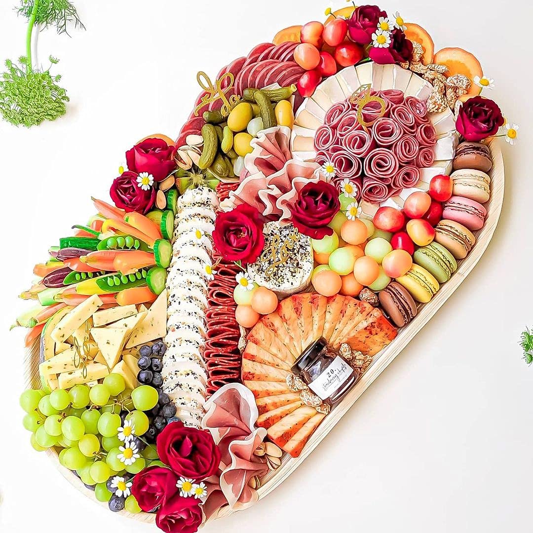 Charity Leaf 10-Pack 22''X12'' Palm Leaf Trays | Eco-Friendly, Compostable Platters For Weddings, Charcuterie Boards & Events