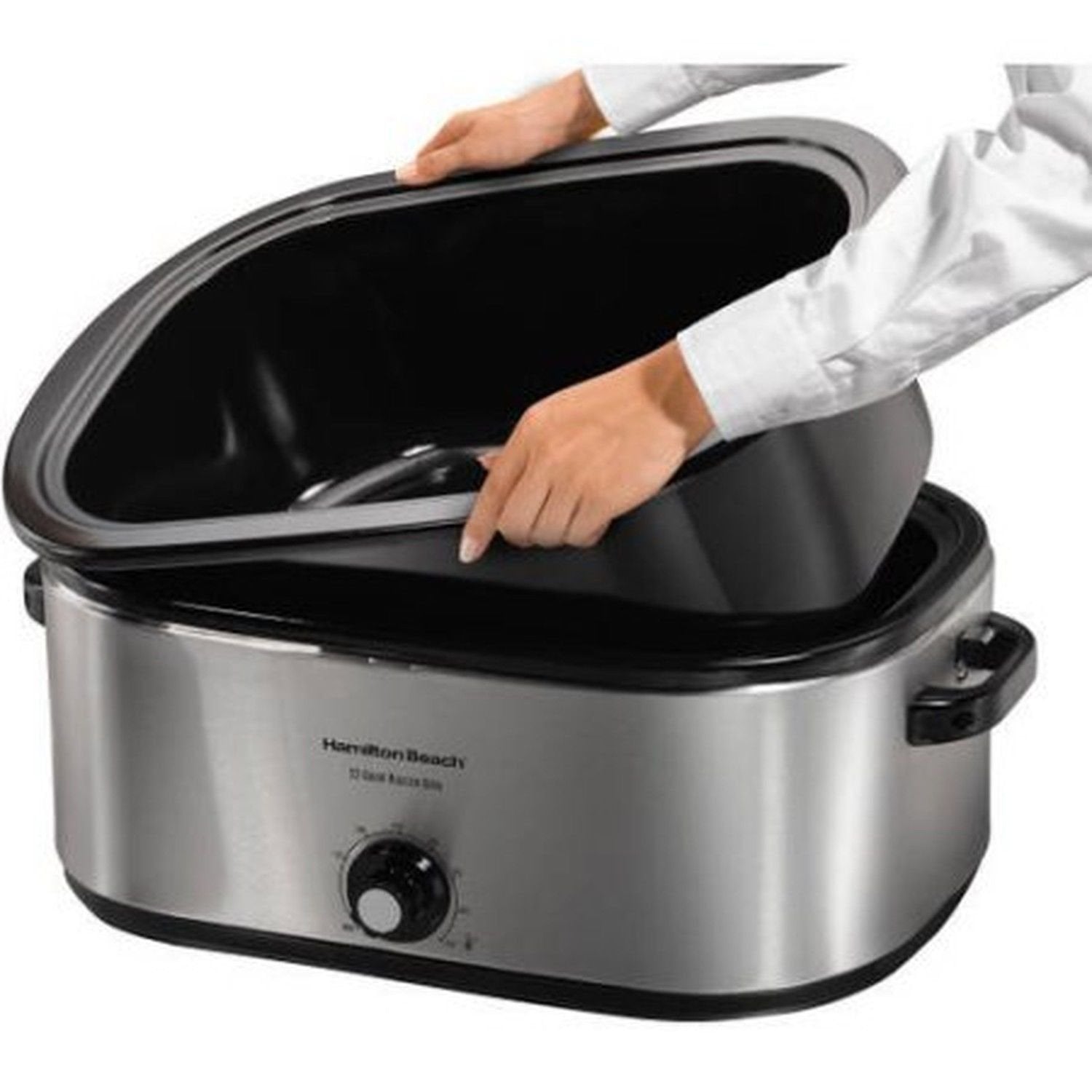 Hamilton Beach 22-Quart Roaster Oven, Stainless Steel, Self-Basting Lid, Model 32129, 2 Piece Set