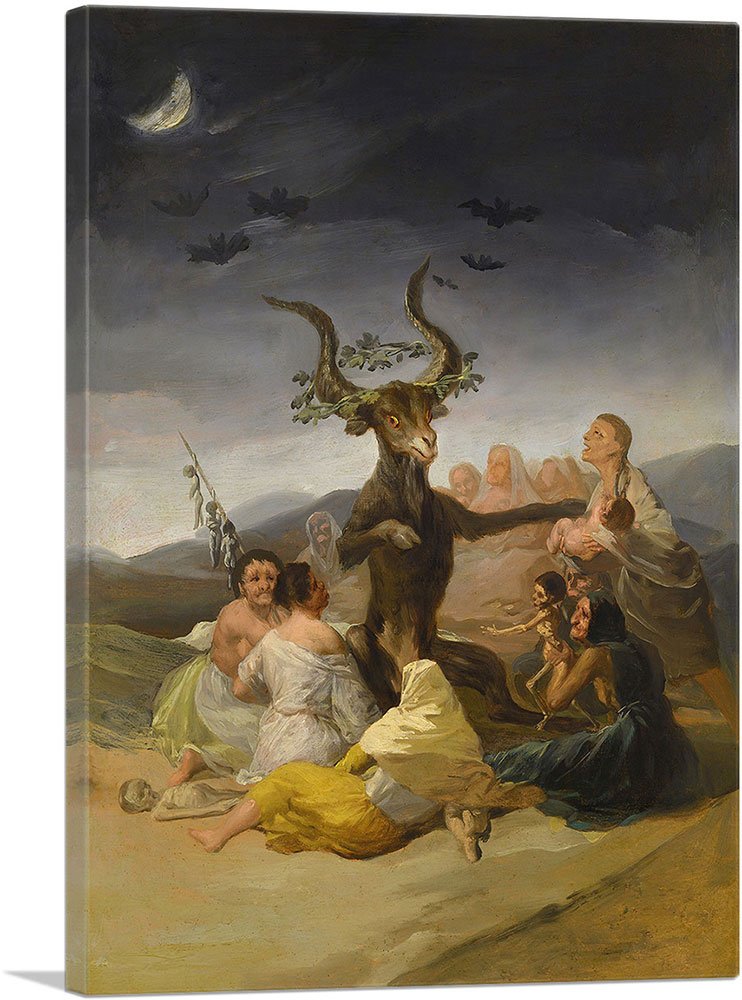 Artcanvas Witches' Sabbath 1798 Canvas Art Print Stretched Framed Painting Picture Poster Giclee Wall Decor By Francisco De Goya