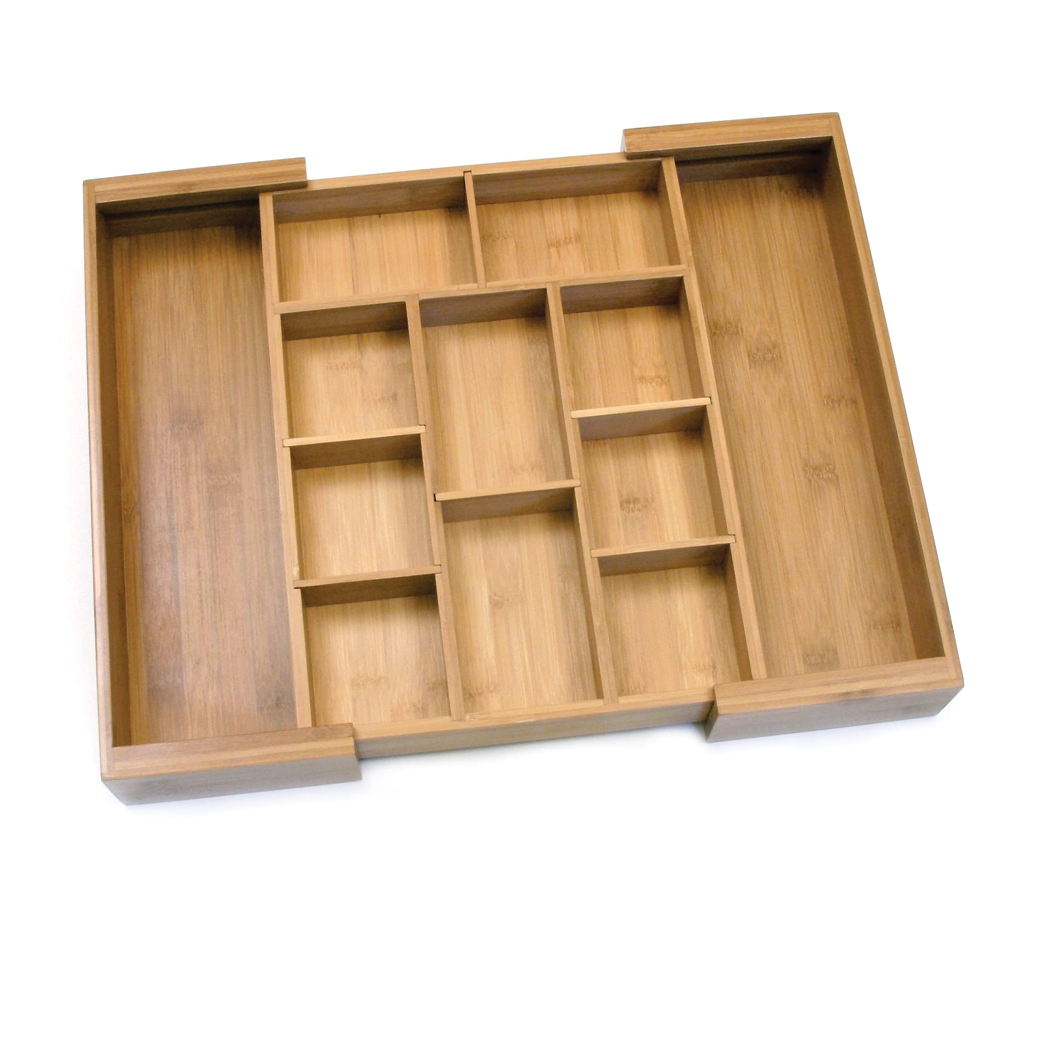 Lipper International 8882 Bamboo Wood Expandable To 18-3/4'' Flatware Drawer Organizer With Removable Dividers