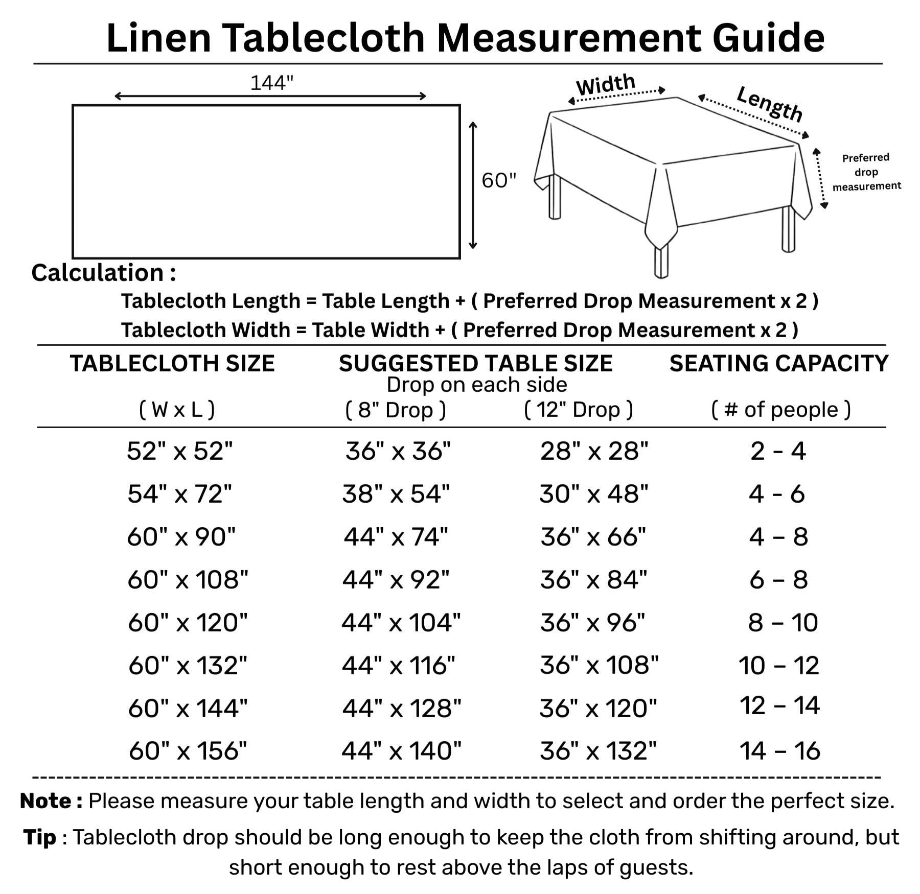 Solino Home Linen Black Tablecloth 60 x 144 Inch - 100% Pure Linen Rectangular Tablecloth - Machine Washable Table Cloth for Fal