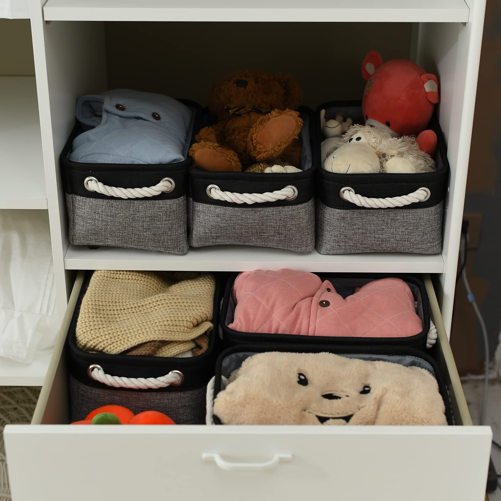 Sacyic Fabric Storage Cubes - Closet Storage Bins Storage Baskets For Organizing With Handles Organization And Storage 11.8 (L)