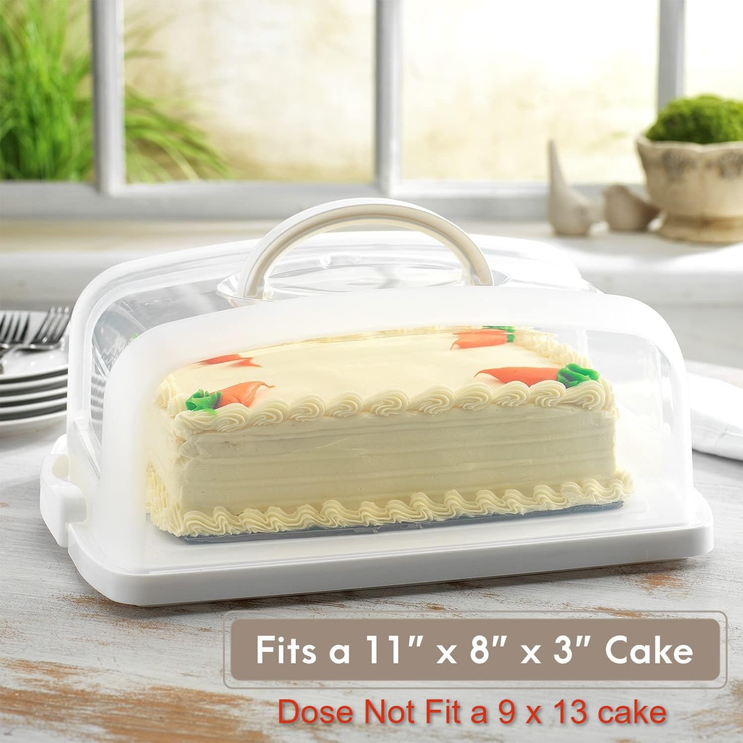 Mosjos 2In1 Cupcake Carrier And Cake Keeper With Lid, Cupcake Box To Fit 12, Sturdy, Bpa-Free Cupcake Holder With Two Secure Sid
