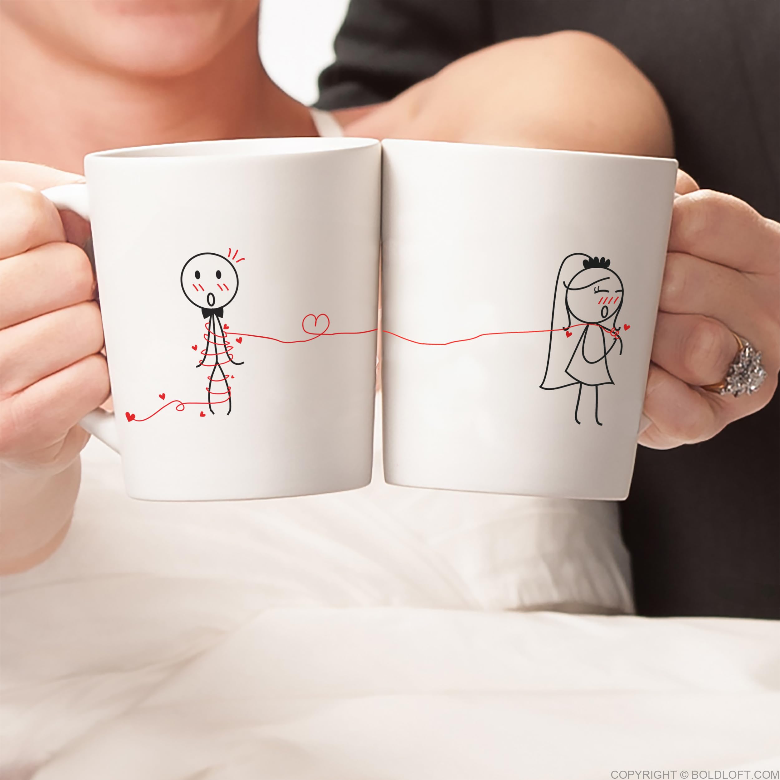 Boldloft Tie The Knot His & Hers Wedding Coffee Mugs-Wedding Gifts For Couples,Wedding Gifts For Bride And Groom,Engagement Gift