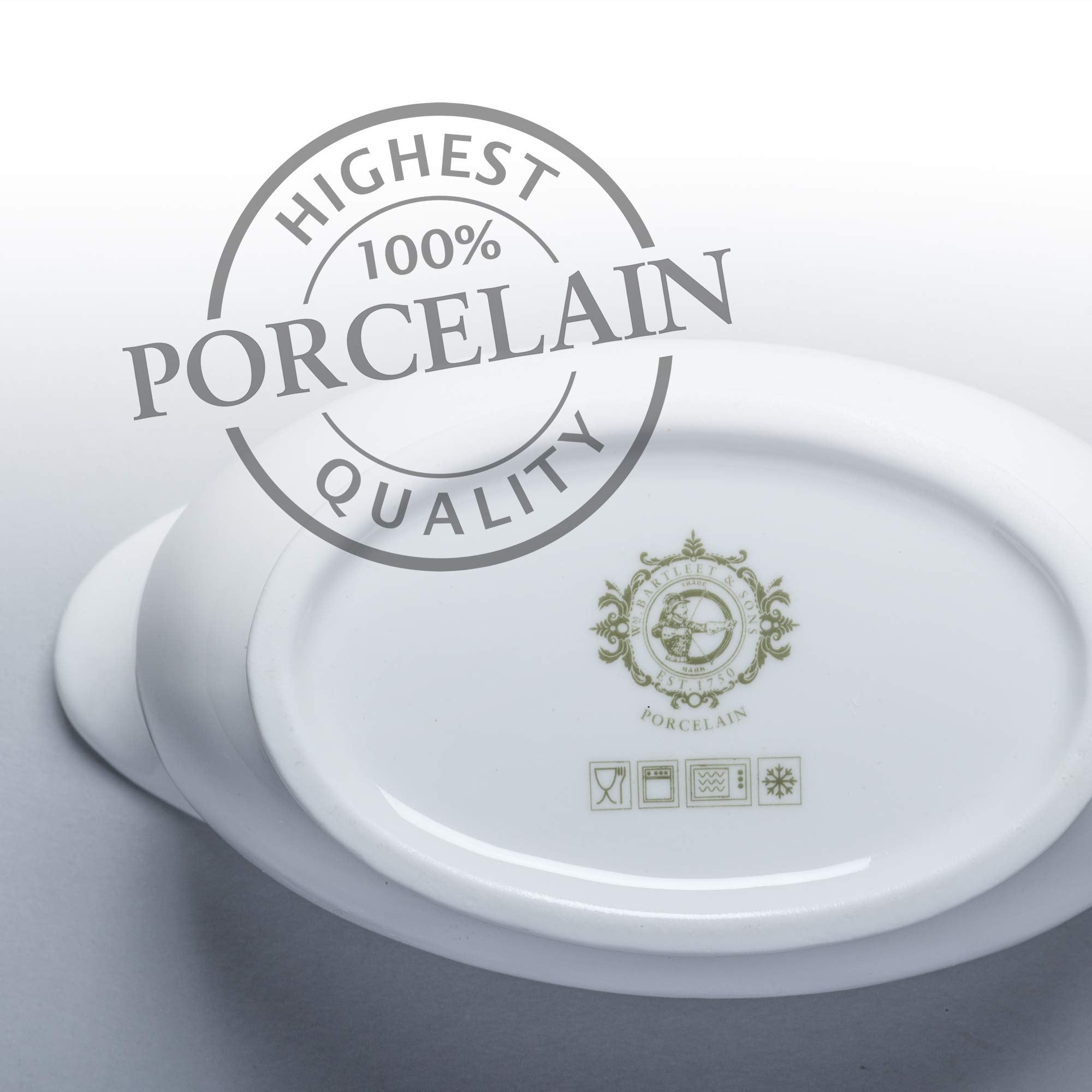 Wm Bartleet & Sons 1750 T308 Traditional Porcelain Gravy Fat Separator Boat 300Ml-White, White