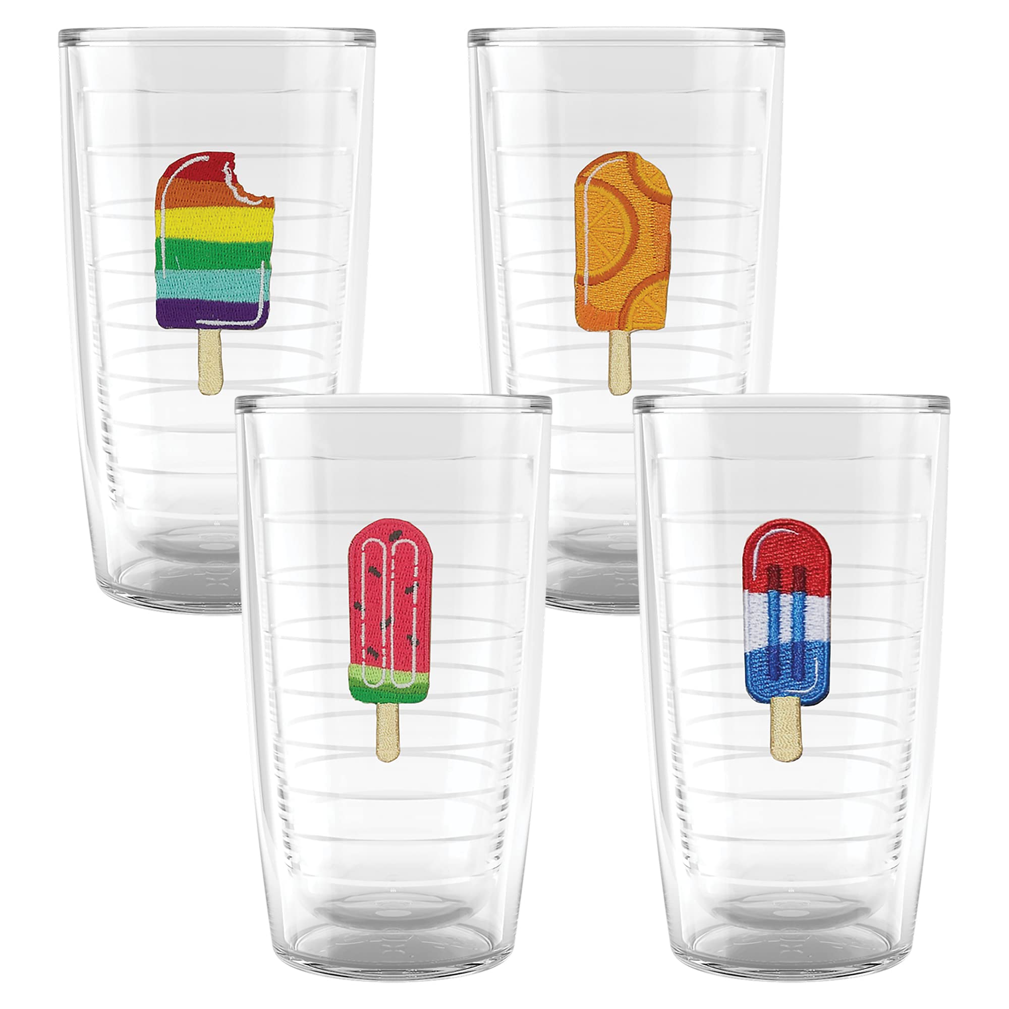 Tervis Ice Popsicle Collection Made In Usa Double Walled Insulated Tumbler Cup Keeps Drinks Cold & Hot, 16Oz 4Pk, Assorted - No