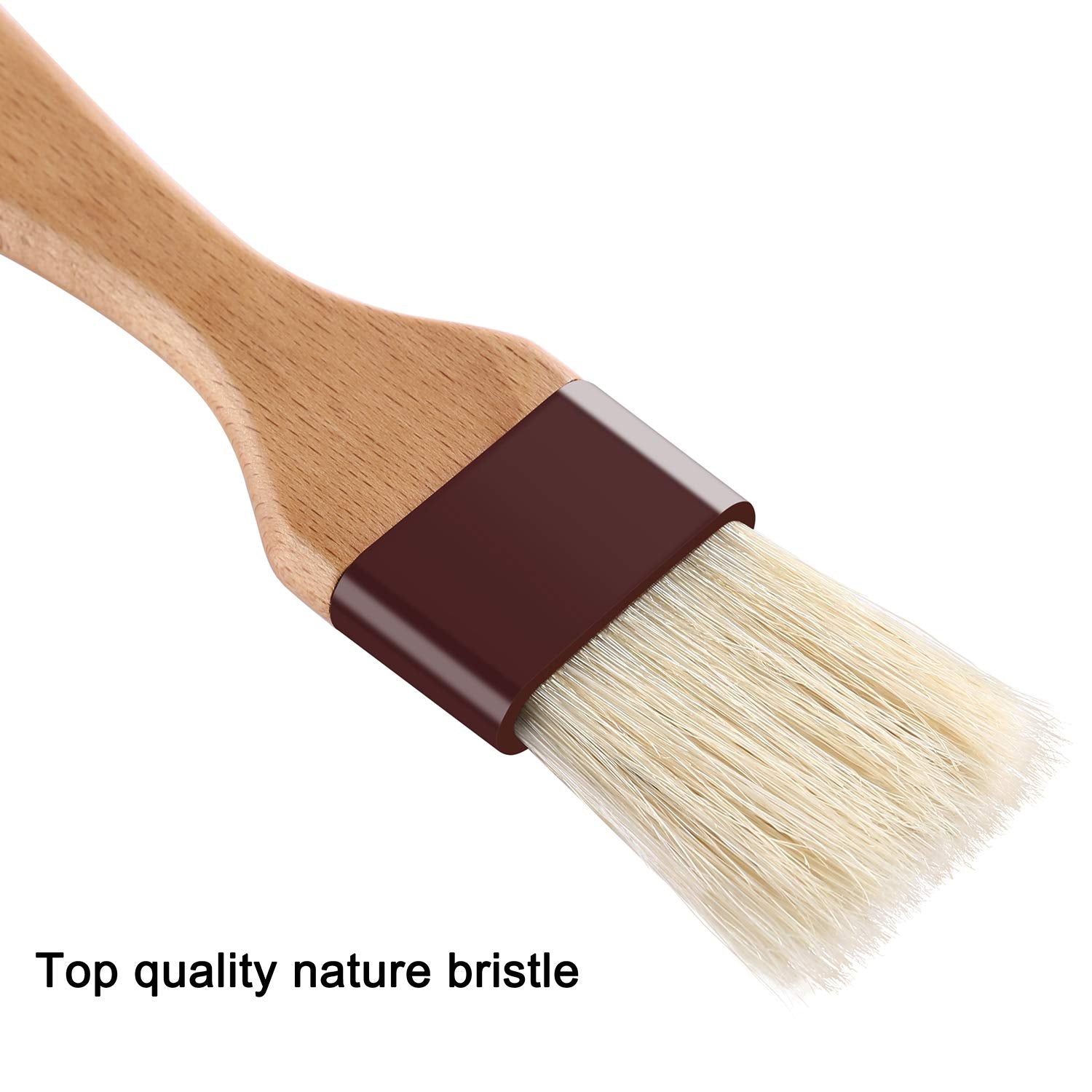 1 Inch & 1.5 Inch Pastry Brush Natural Boar Bristle Basting Brush Kitchen Oil Brush With Beech Wooden Handle And Hanging Rope St