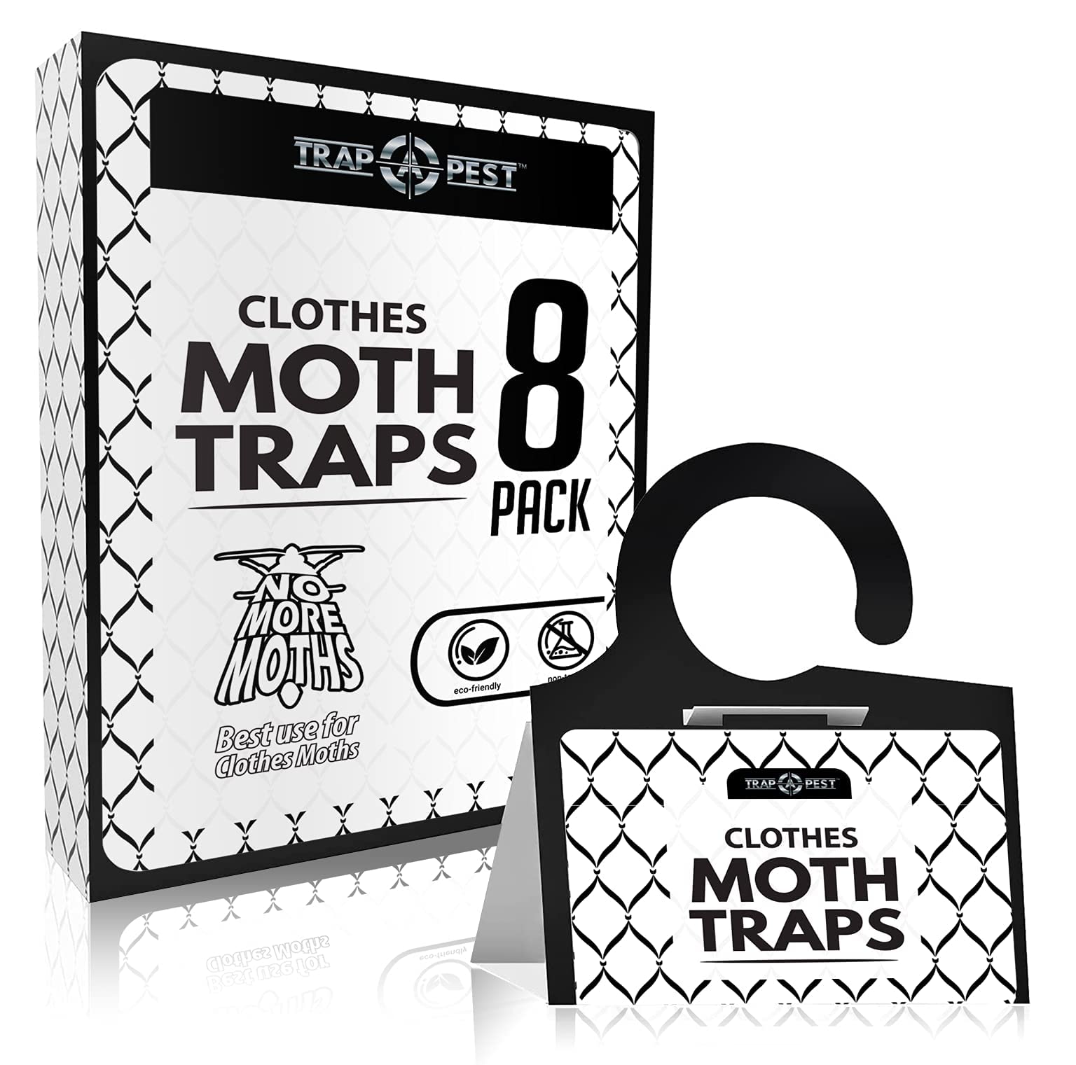 Trap A Pest Clothing Moth Traps - 8 Pack - Non Toxic Moth Traps For Clothes With Pheromone Attractant - Odorless Sticky Traps Fo