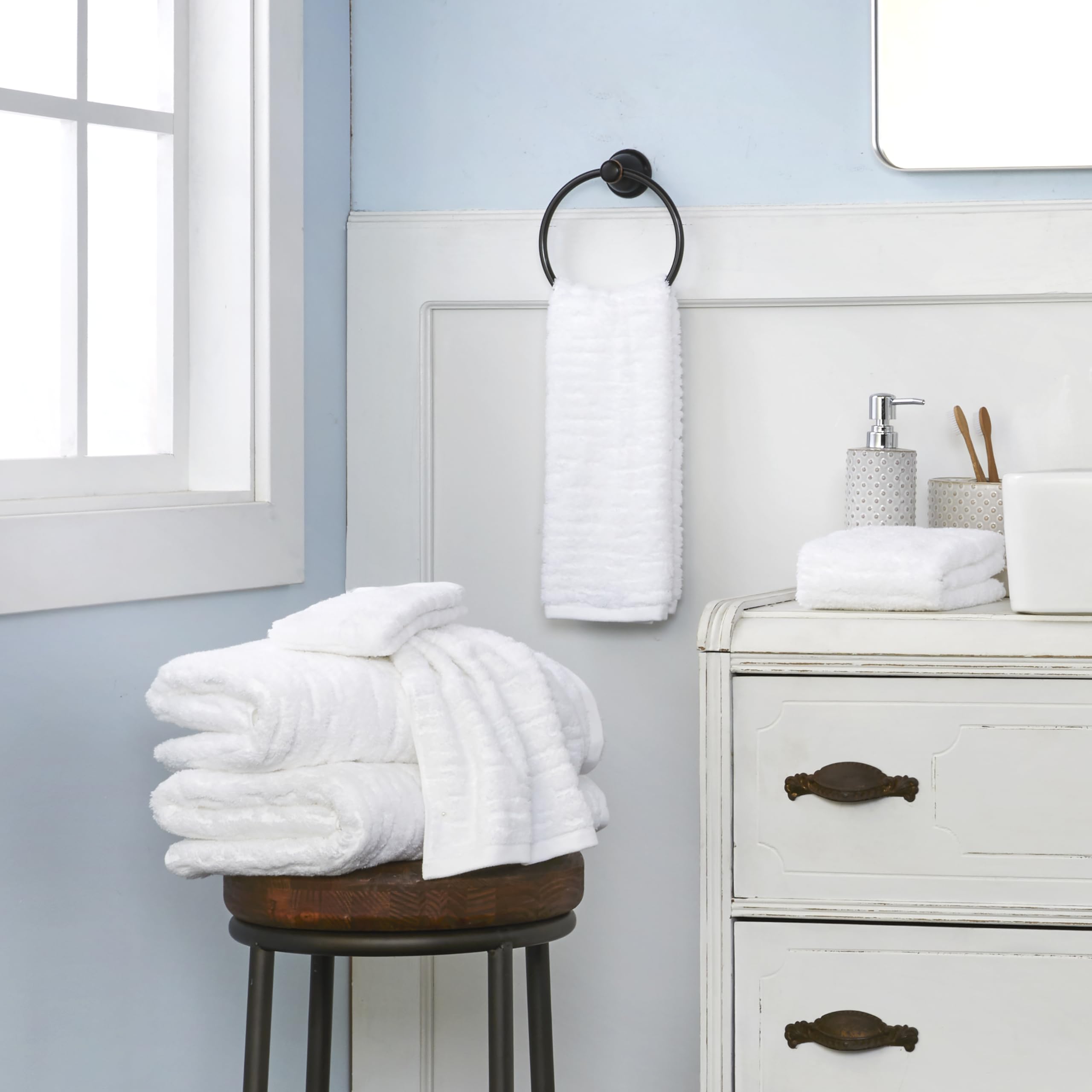 Skl Home Cloudsoft Cotton Luxury 6-Piece Towel Set, White
