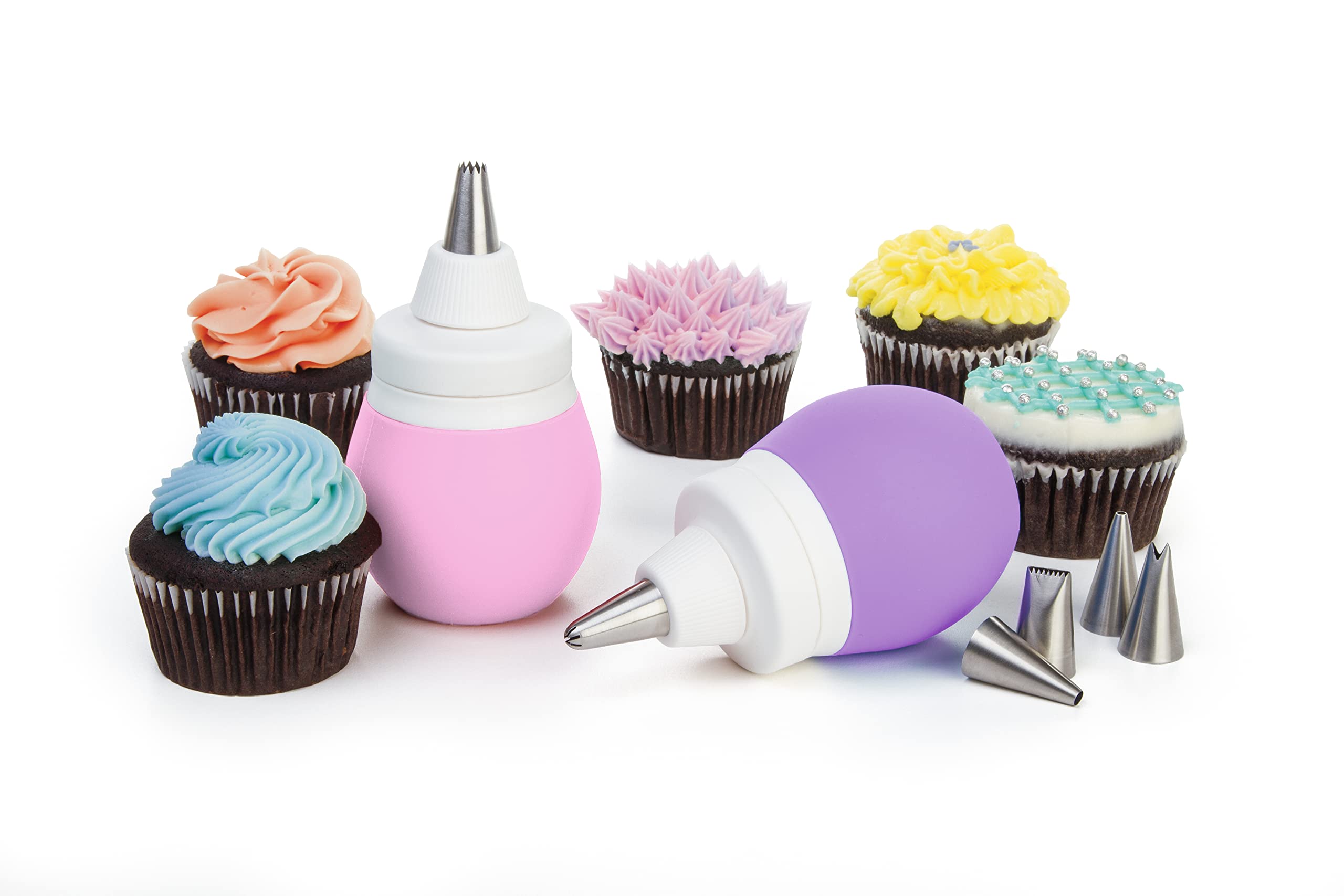 Prepworks By Progressive 8-Piece Frosting Bulb Decorating Kit Pastel Pink & Purple