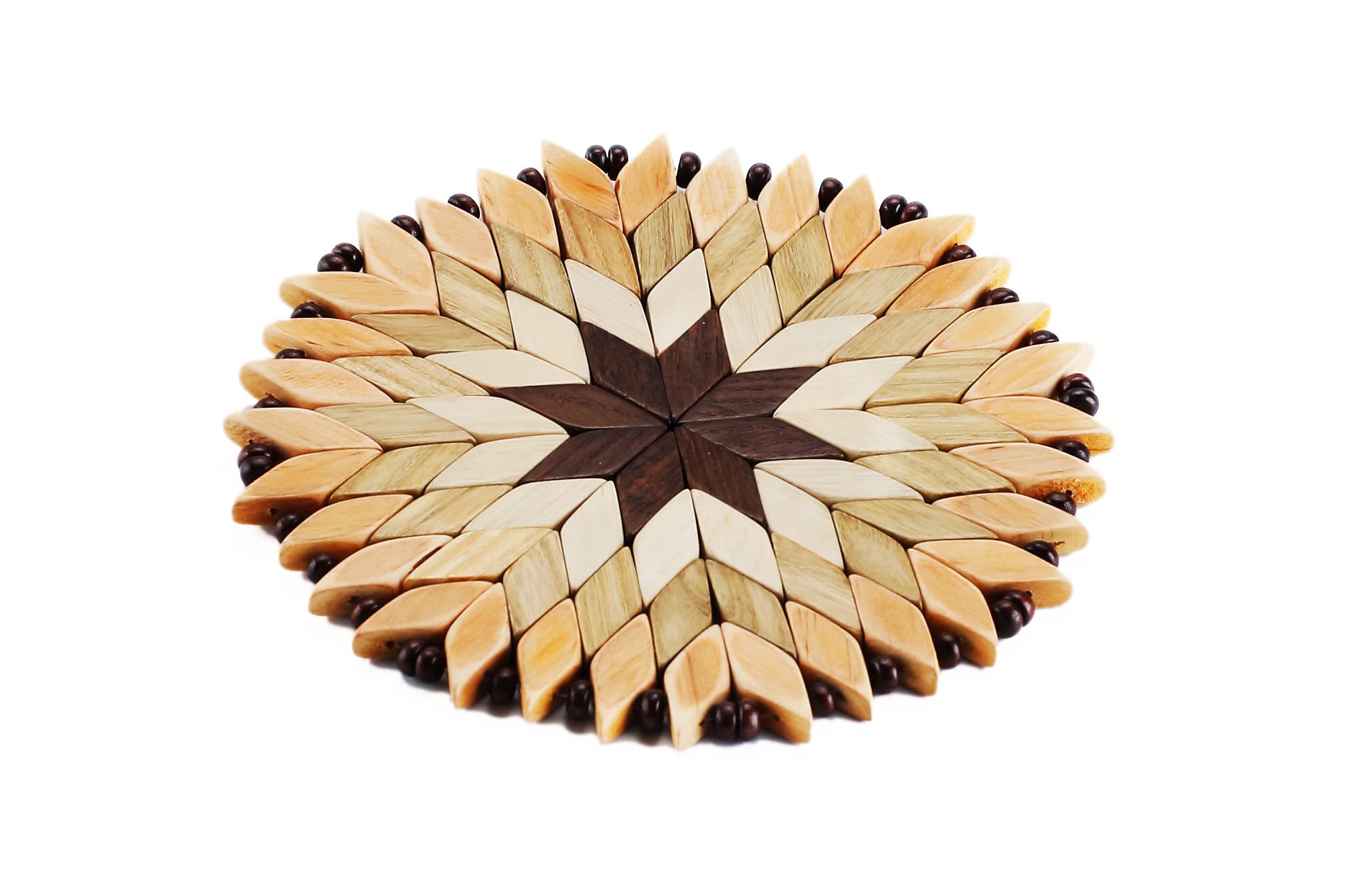 Set Of 2 Large Handmade Wooden Trivets For Hot Dishes - Diameter 9'' And 7''- Big Coasters And Hot Pads - Great Kitchen Gift Ide