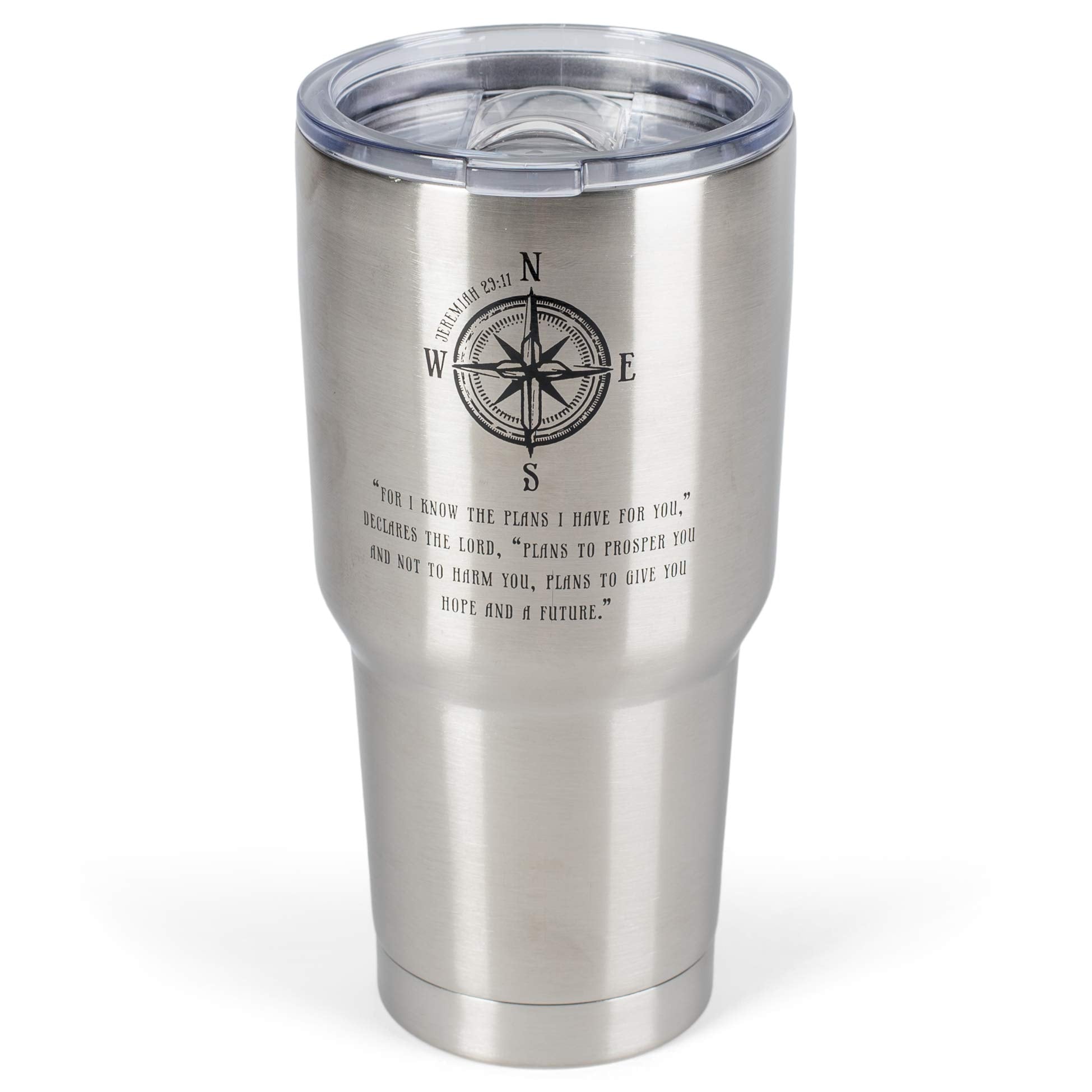 Life About Journey Compass 30 Ounce Stainless Steel Travel Coffee Mug With Lid