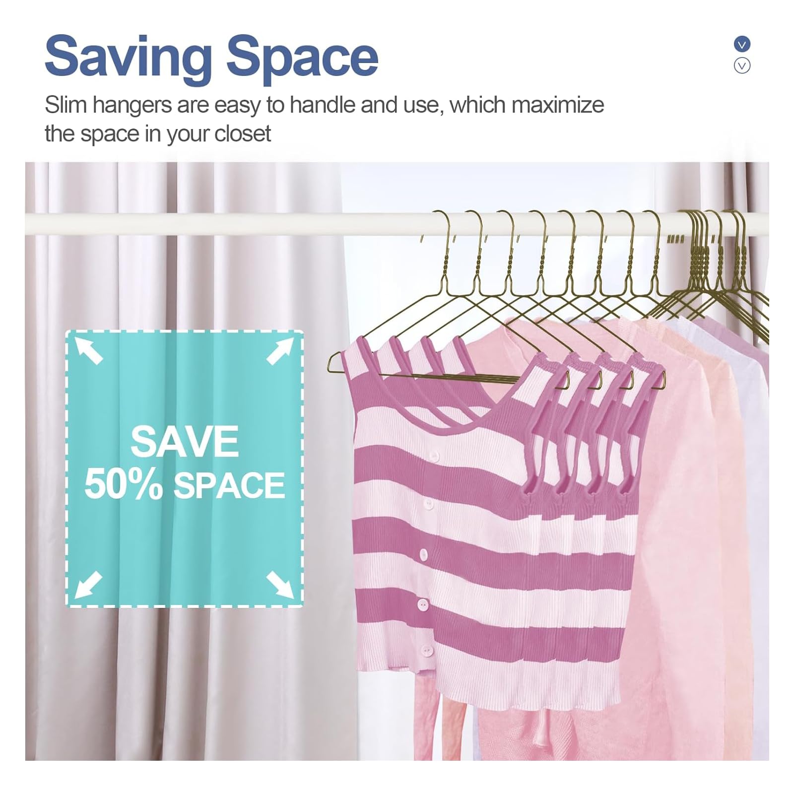 Specilite Wire Hangers 50 Pack, Metal Wire Clothes Hanger Bulk For Coats, Space Saving Metal Hangers Non Slip 16.7 Inch Ultra Th