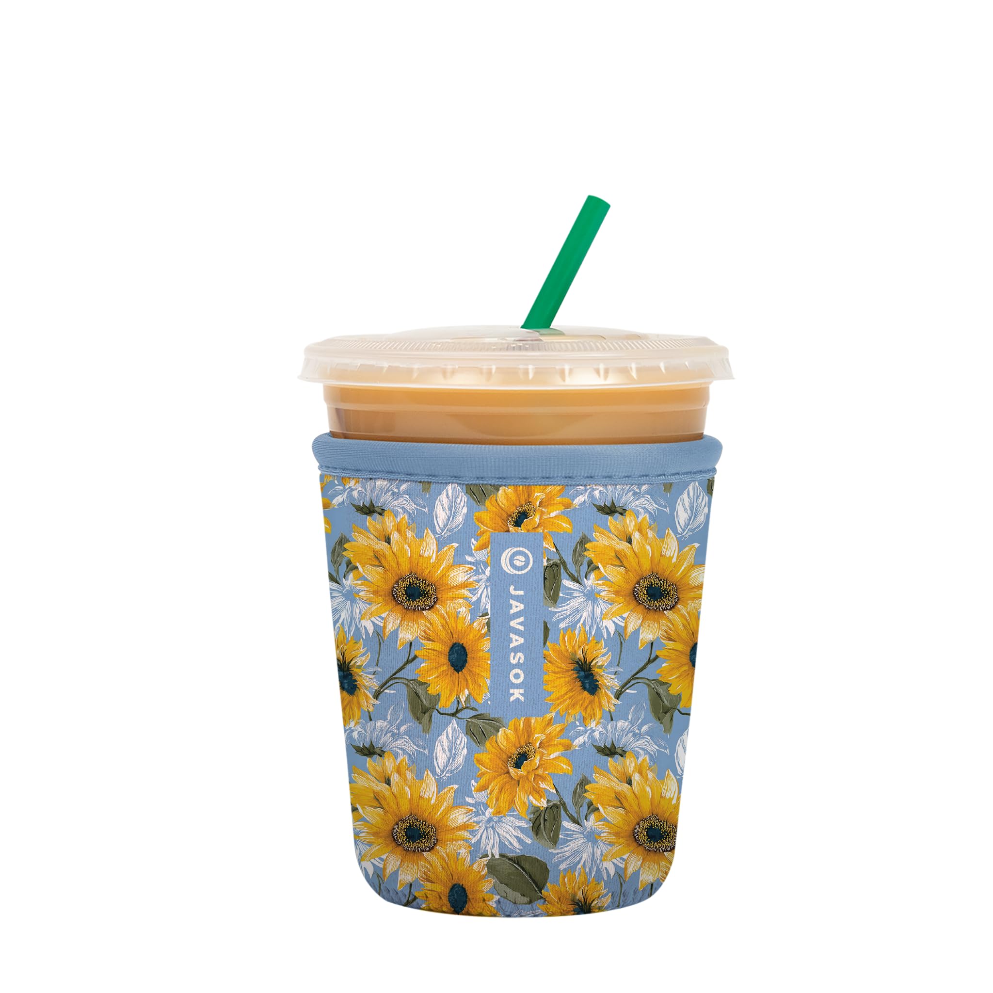 Sok It JavaSok Iced Coffee & Cold Soda Insulated Neoprene Cup Sleeve (Sunflower Skies, Small: 16-20oz)