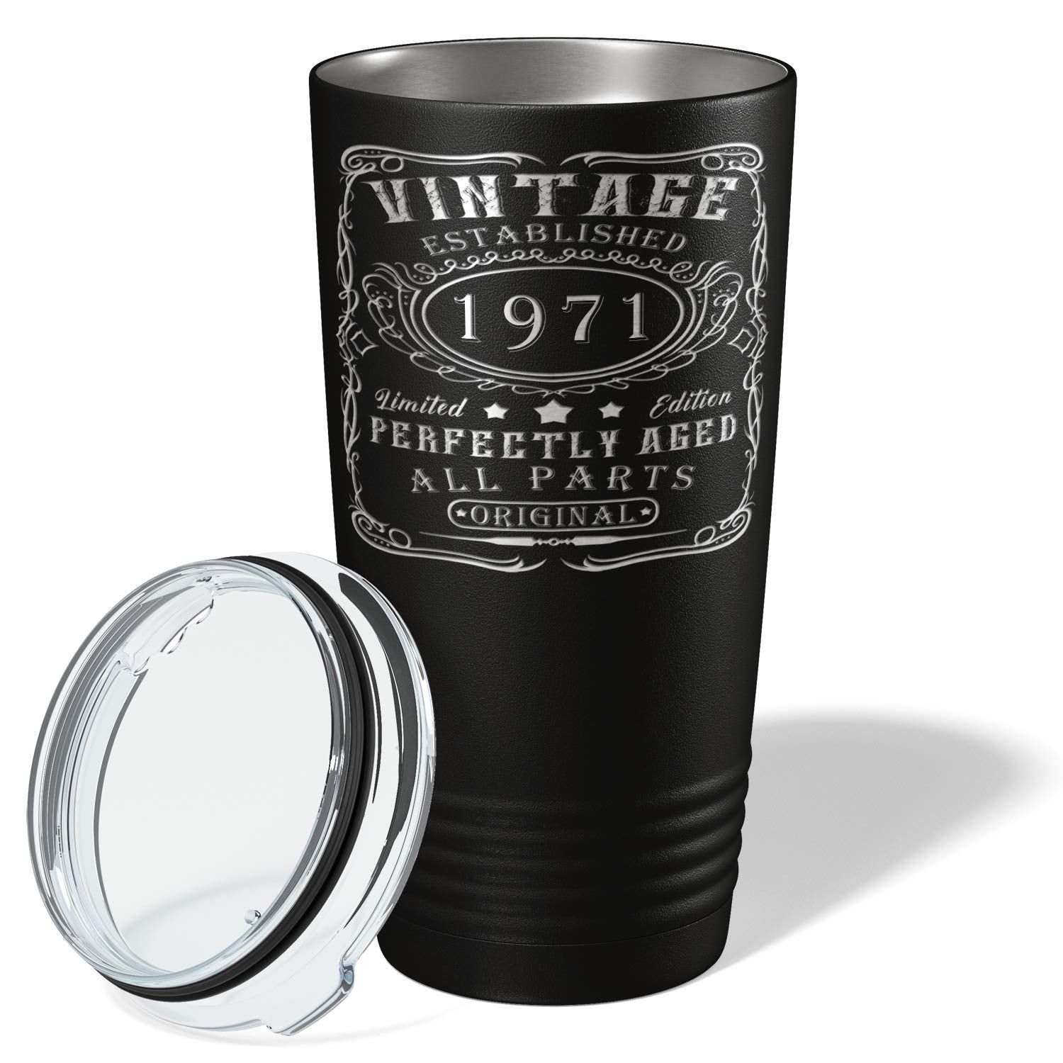 Cuptify 1971 Vintage Perfectly Aged 52Nd Birthday Gift For Men And Women 52 Years Old On Black 20 Oz Insulated Stainless Steel T