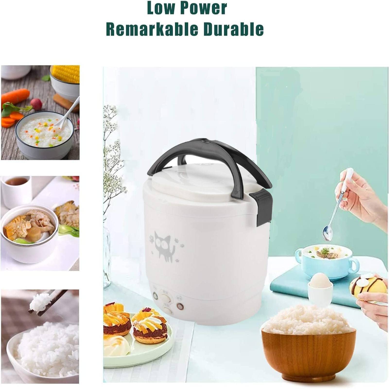 1L Mini Rice Cooker, 12V Electric Lunch Box Portable Travel Rice Cooker For Car Multifunctional Electric Food Steamer Rice Cooke