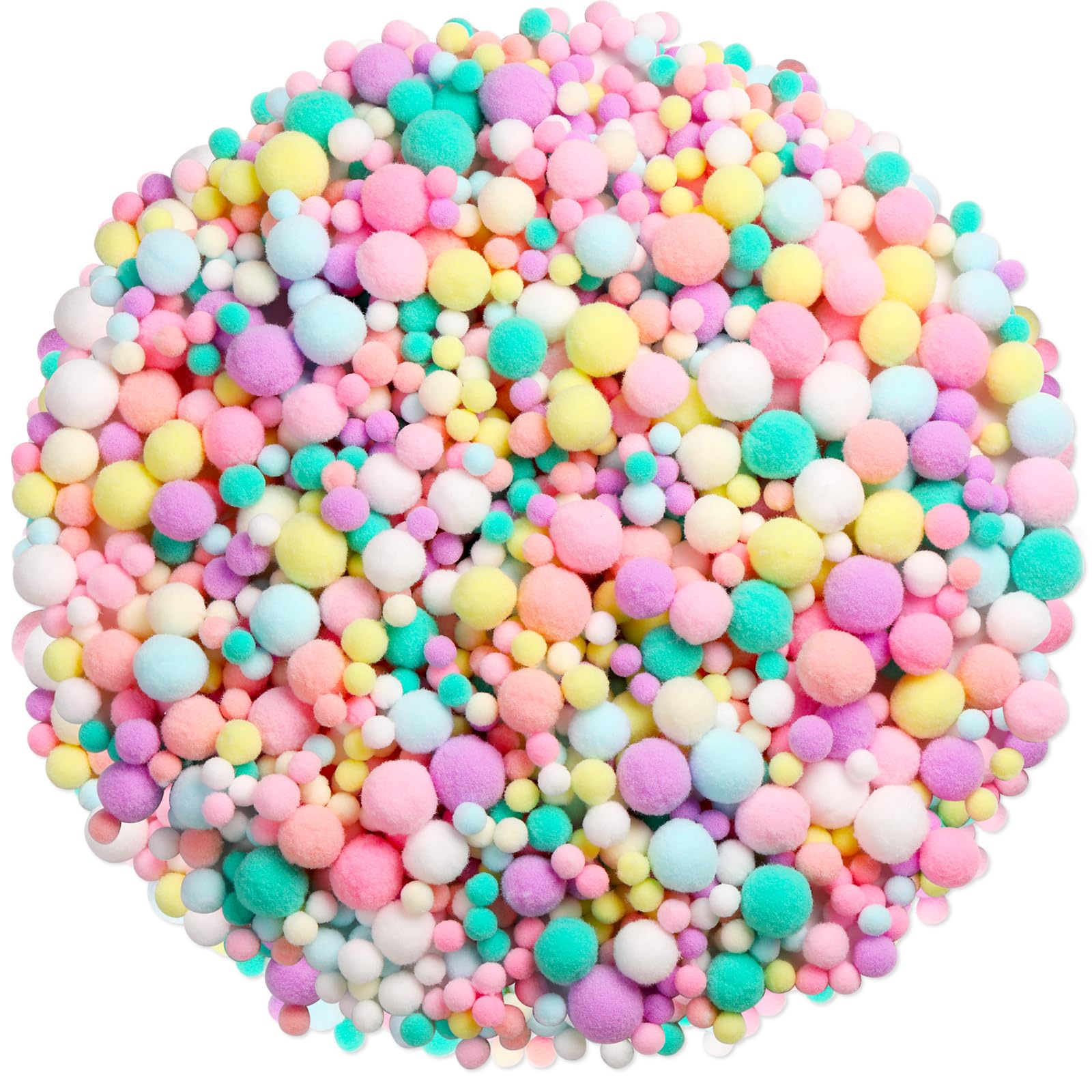 Tegeme 1200 Pcs Pom Poms Balls for Fall Thanksgiving Christmas Winter Crafts Home Office School Garlands Decor(Pastel)