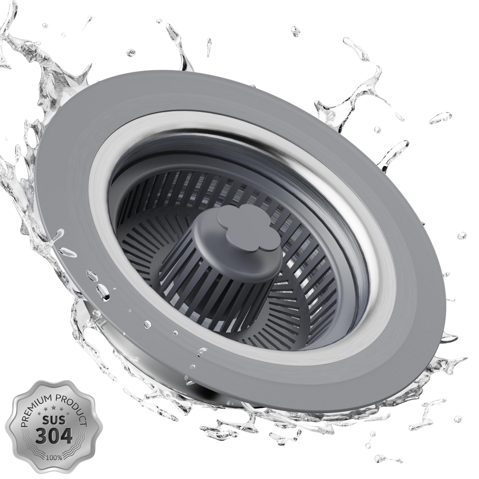 Xlmsports 3 In 1 Kitchen Sink Drain Strainer And Stopper Combo, 304 Stainless Steel Pop-Up Kitchen Drain Stopper With Strainer B