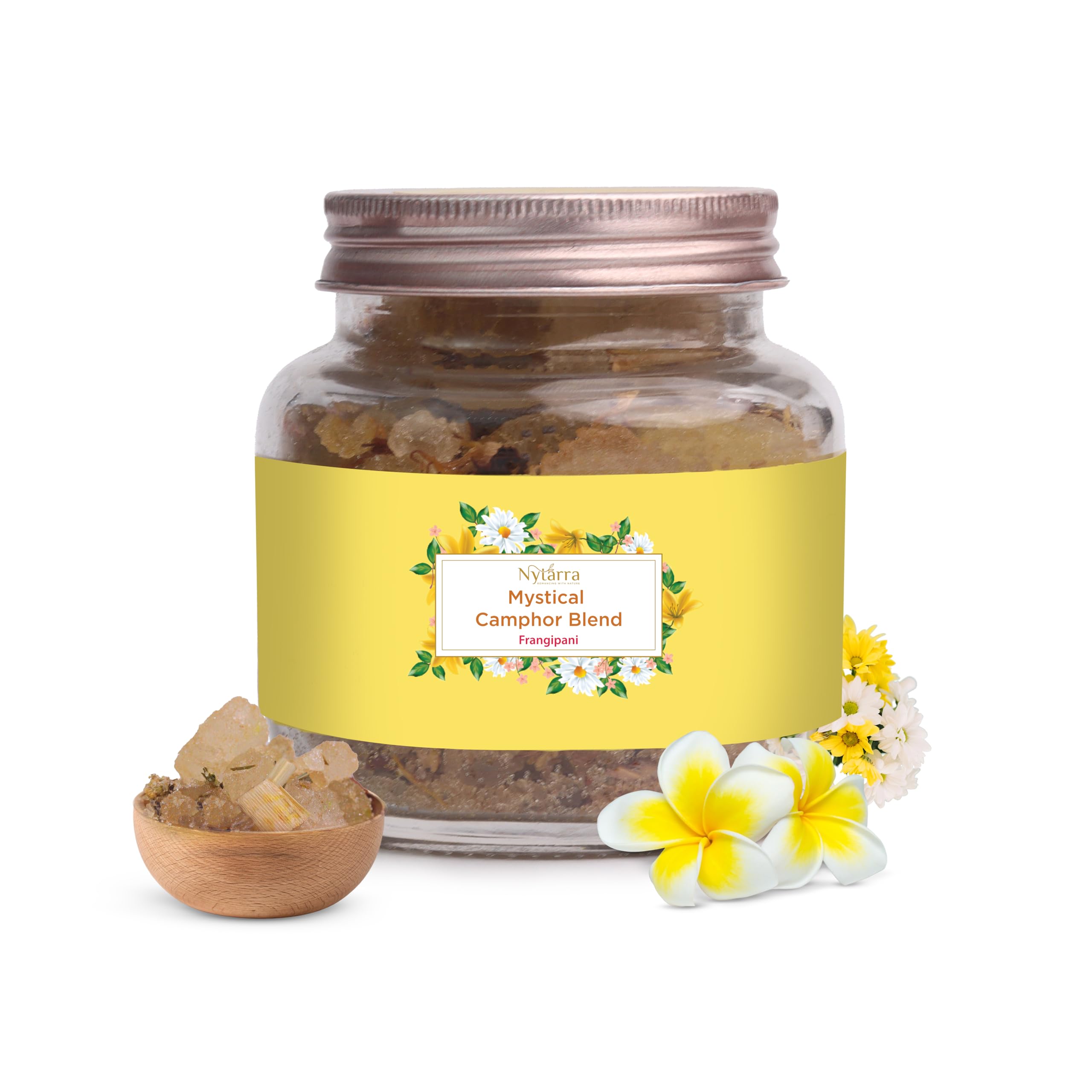 Nytarra Frangipani Mystical Camphor Blend - 300G | Pure Kapoor/Kapooram For Diffuser, Daily Use & Meditation | Infused With Herb