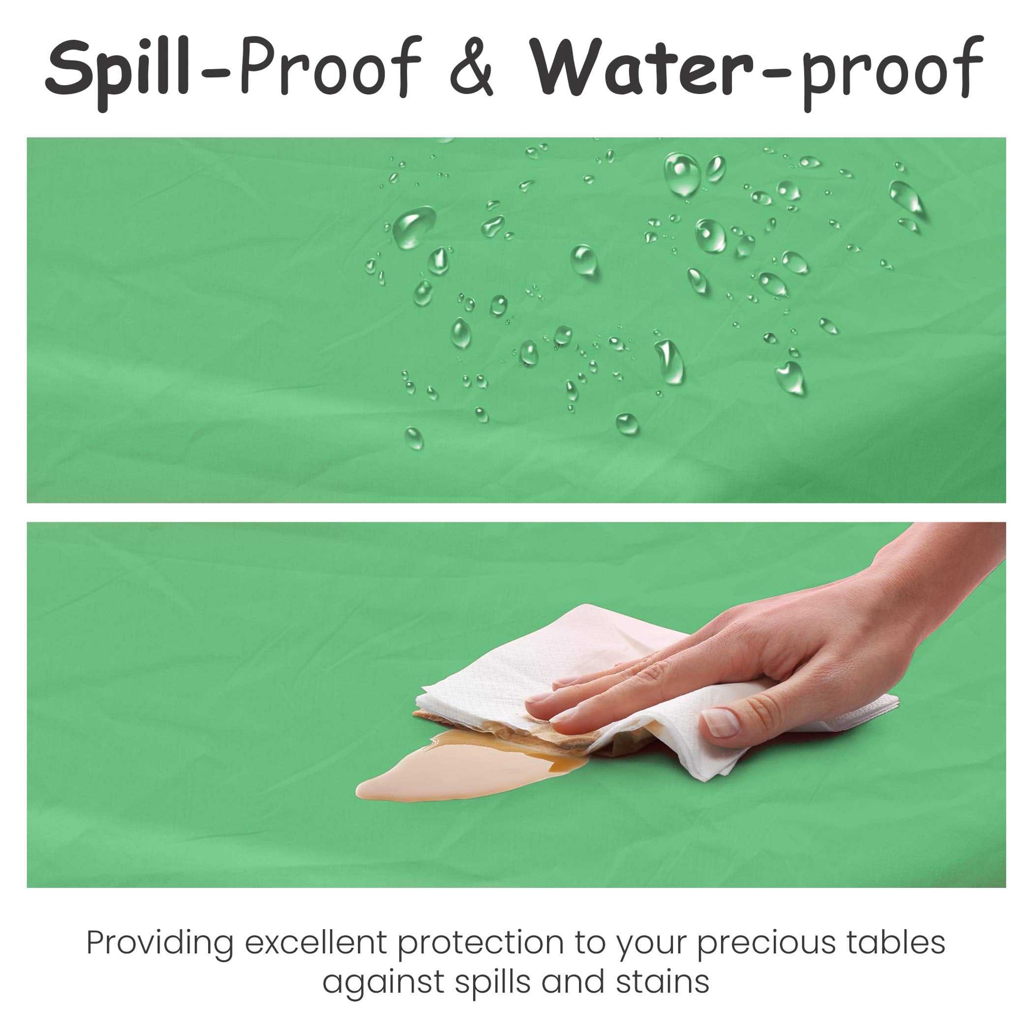 14 Pack Premium Green Plastic Tablecloth - 54 X 108 In. Disposable Rectangle Plastic Table Cloth - Decorative Rectangle Table Co