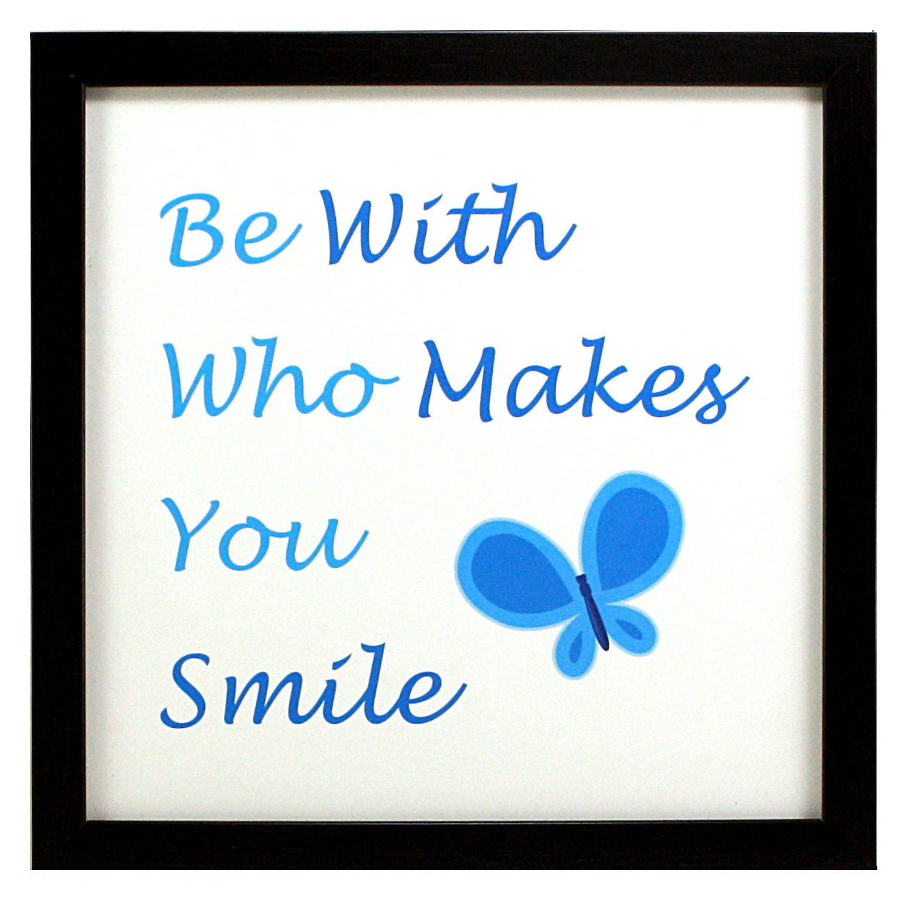 Indianara 4 Piece Set of Framed Wall Hanging Motivational Happy Smile Laugh Love Spiritual Art Prints 8.7 INCH X 8.7 INCH Withou