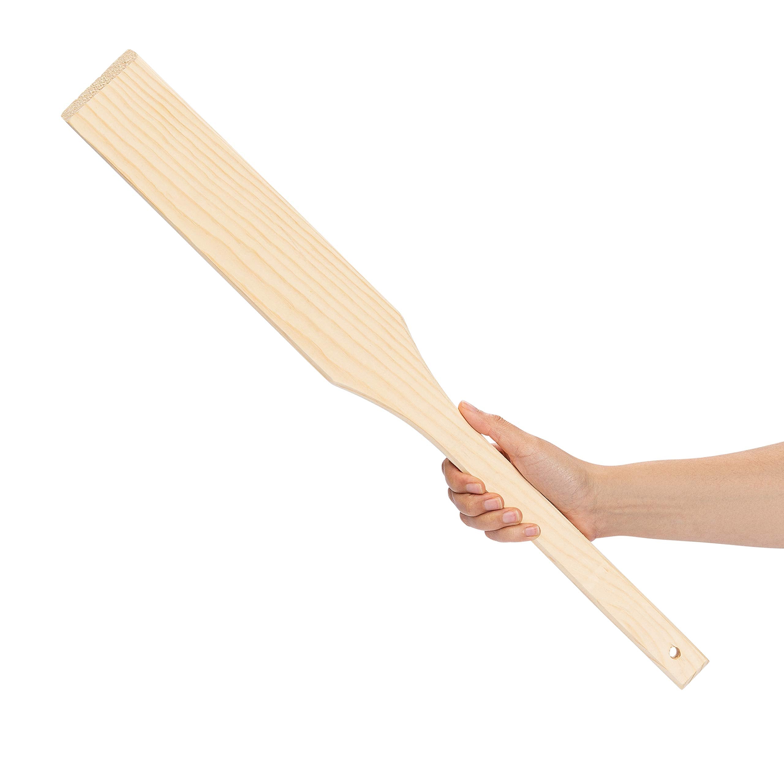 Champs 24'' Long Wooden Spatula - Heavy Duty Extra Long Handled Utensils - Cajun Cooking Stock Pot Spoon For Stirring And Mixing
