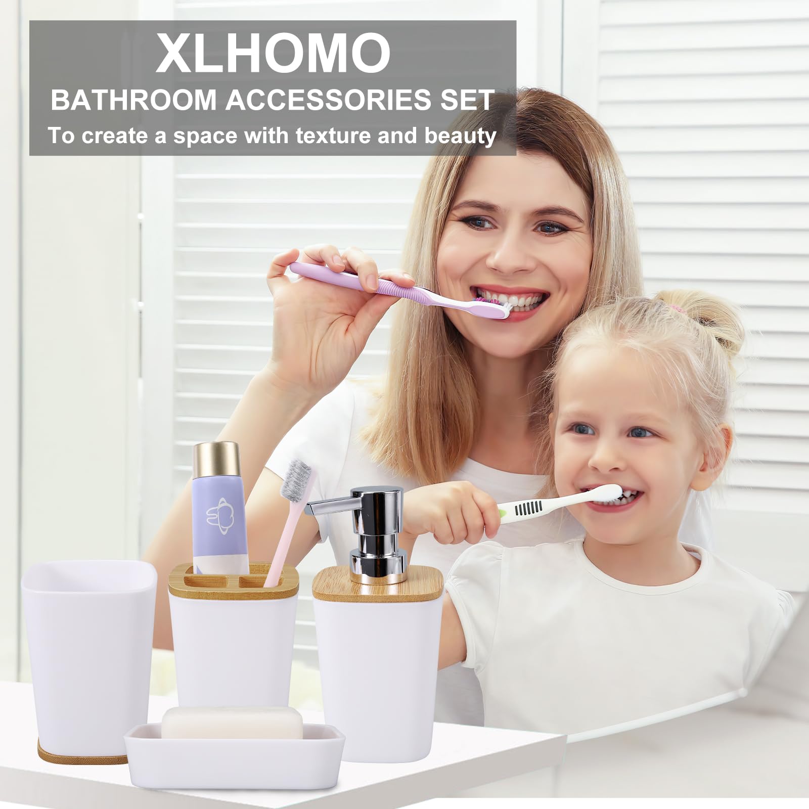 White Bathroom Accessories Set 9 Piece Hollow Bathroom Accessory Set With Trash Can,Toothbrush Holder,Toothbrush Cup,Lotion Soap