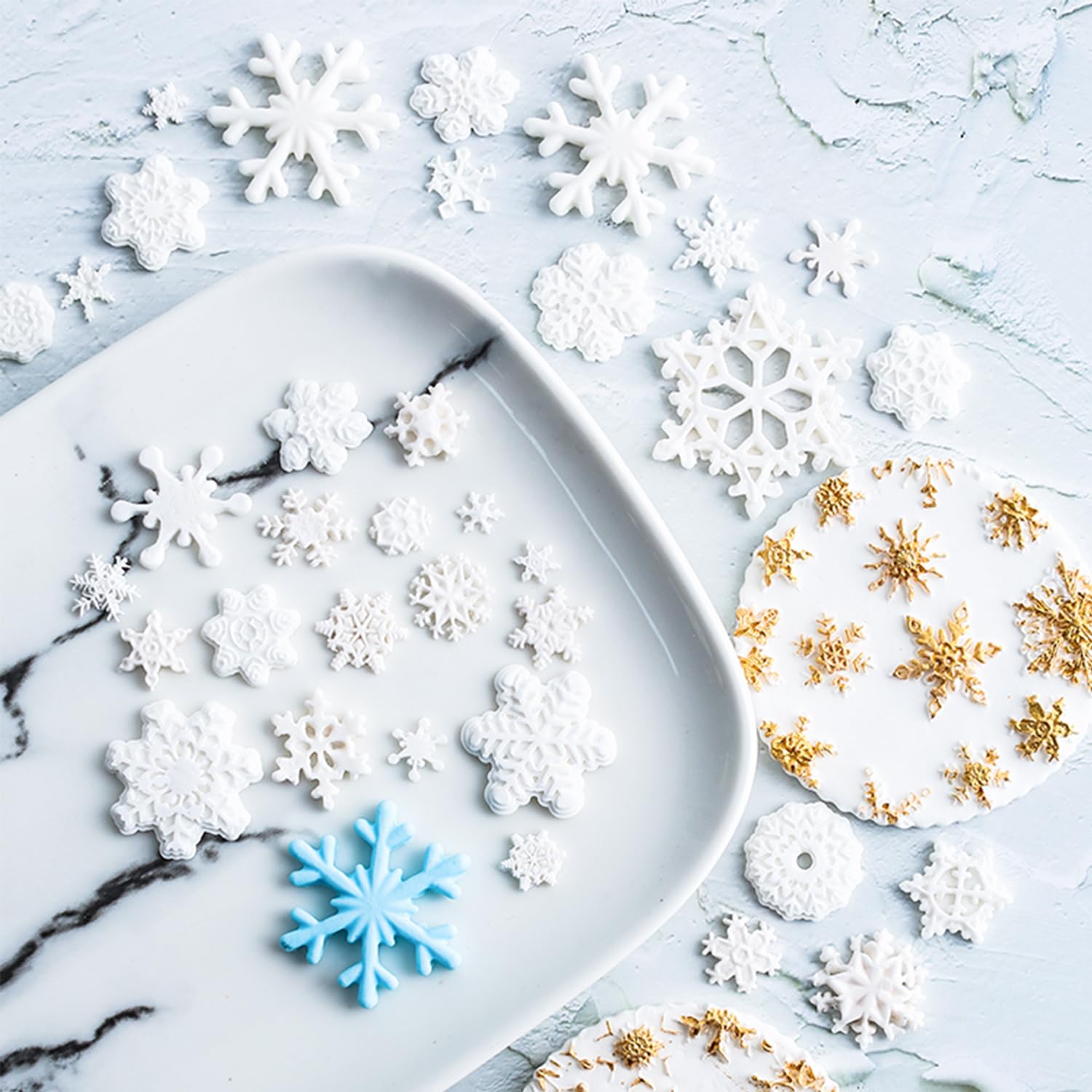 3D Christmas Theme Silicone Fondant mold Snowflake Suger Cake Molds Chocolate Cake Decoration Mold (Style 1)