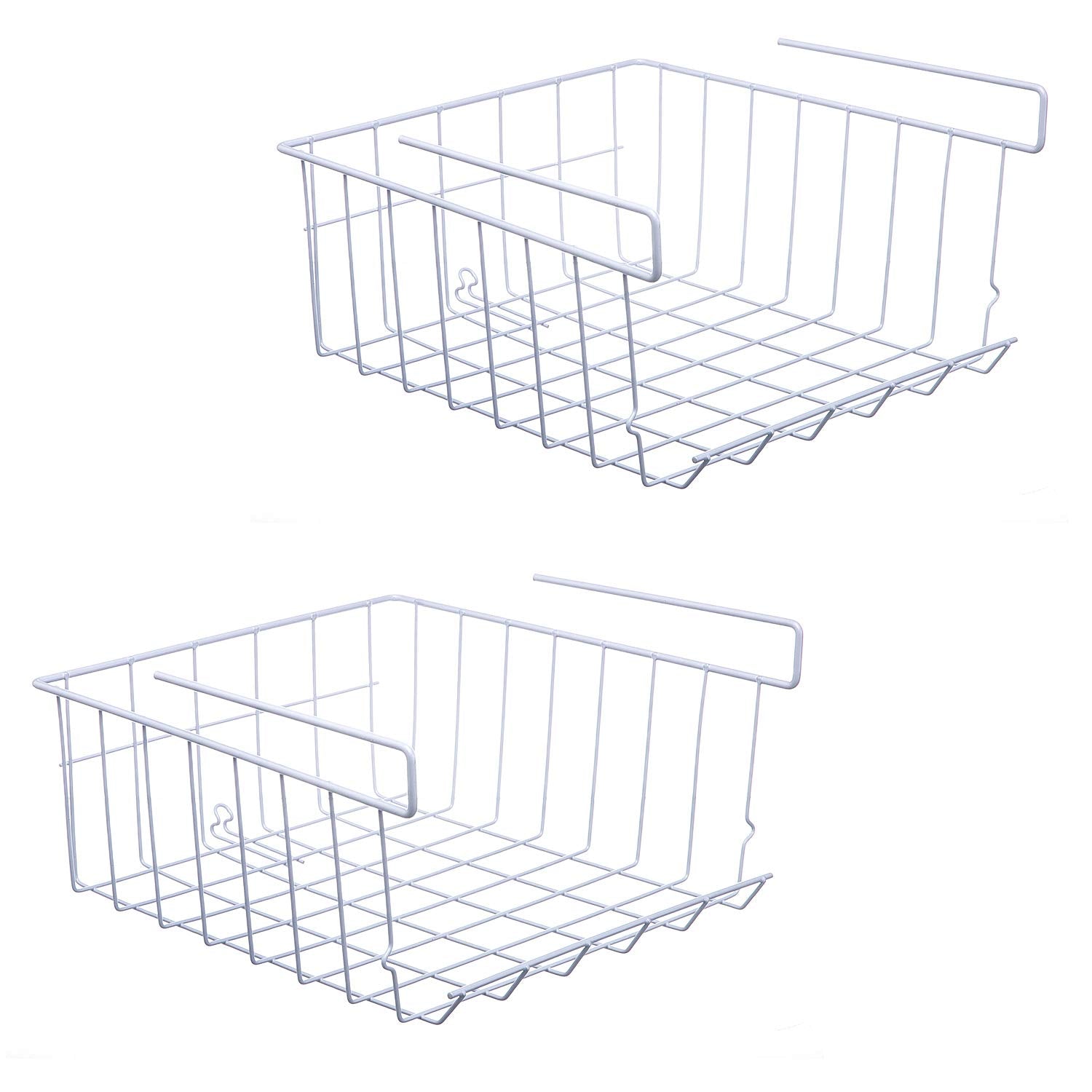 Astotsell Under Shelf Storage Basket, 2-Pack Under Shelf Hanging Metal Wire Storage Basket Organizer For Kitchen, Office, Pantry