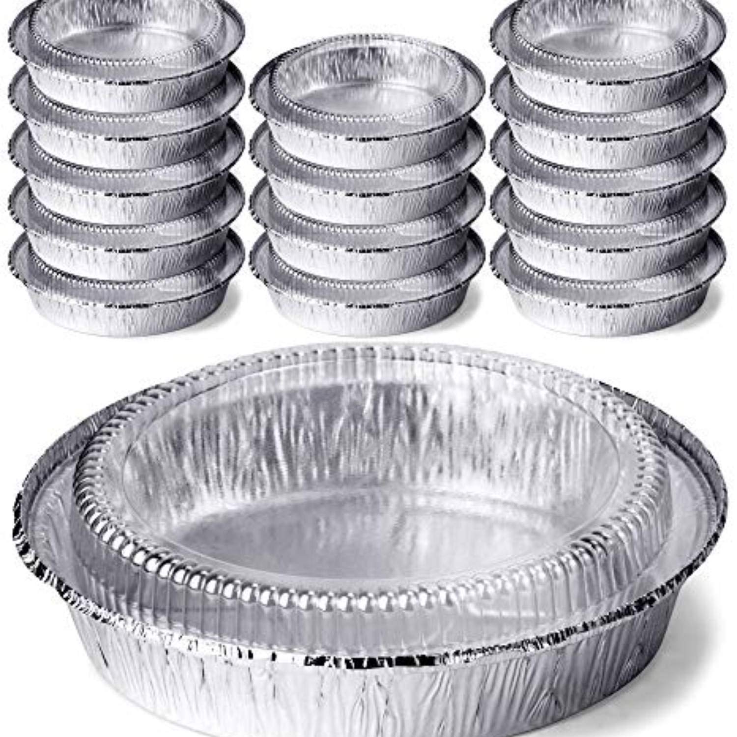 Nicole Home Collection Heavy-Duty Reusable Eco-Friendly Aluminum Foil Round Pan With Dome Lid - 7.5'' X 7.5'' X 3.5'' (Pack Of 3